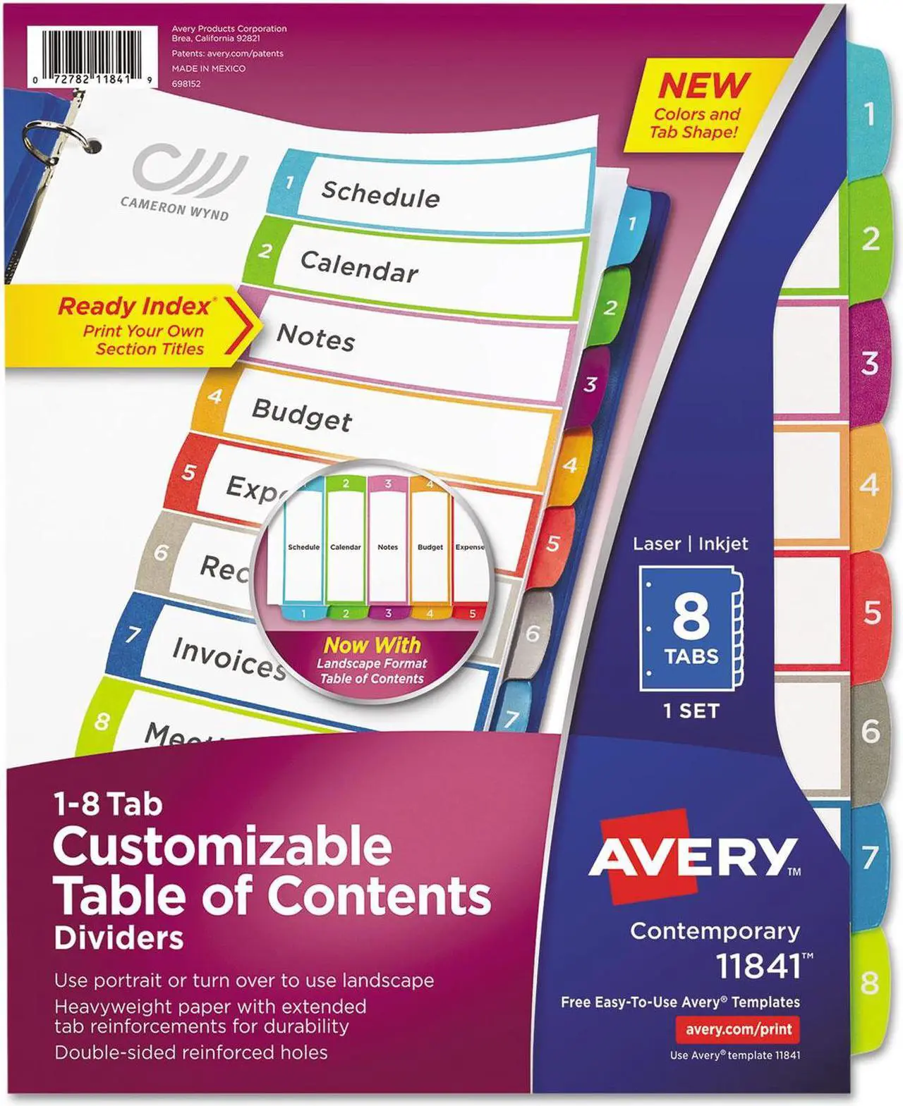 Alt view image 8 of 8 - Avery-Dennison 11841 Ready Index Table Of Contents Dividers, 1-8 Letter