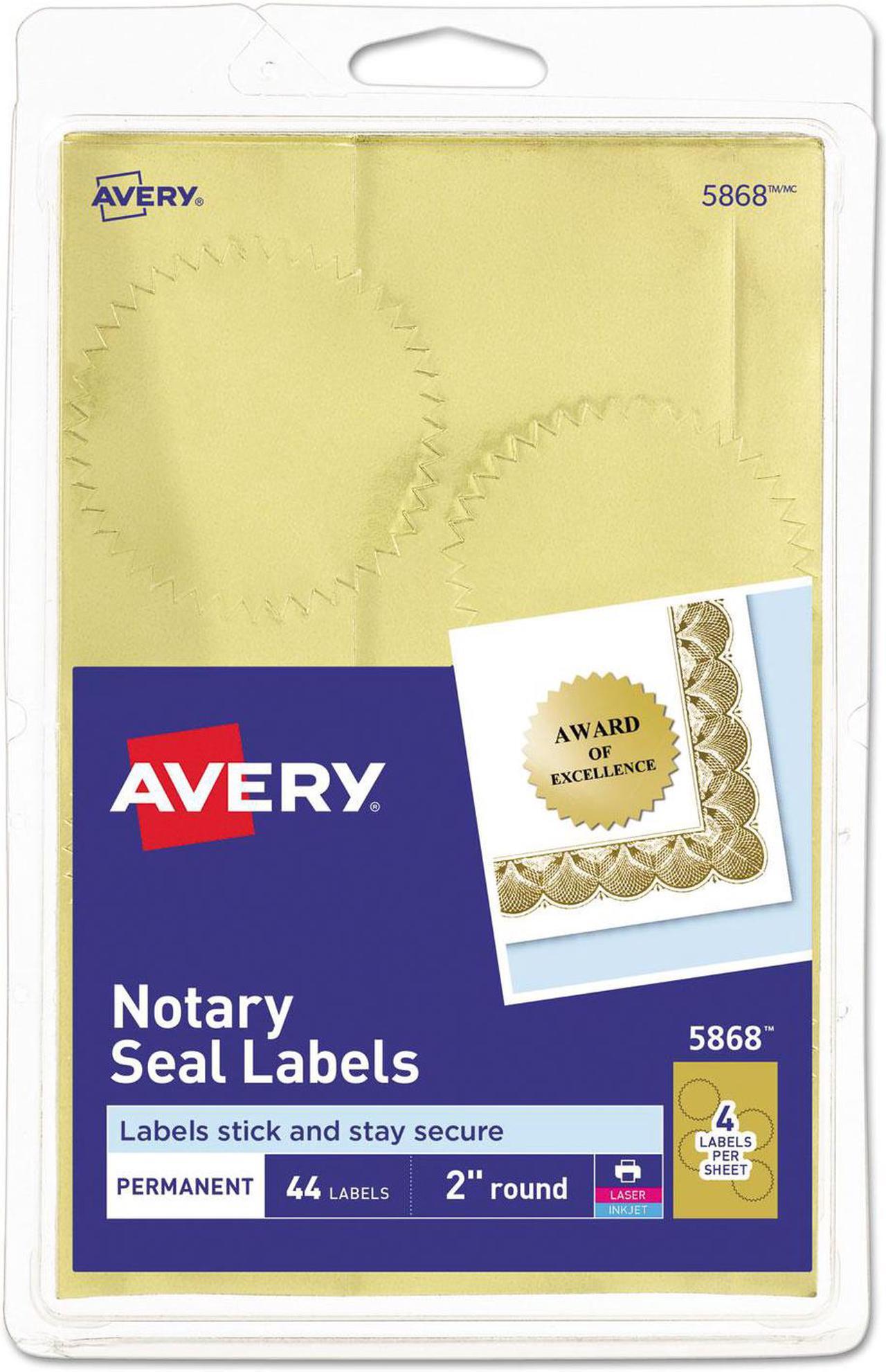 Alt view image 4 of 11 - Avery Printable Gold Foil Seals 2" dia 44/Pack 05868