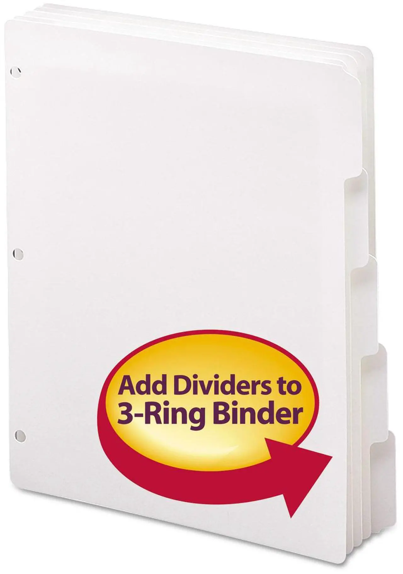 Alt view image 2 of 10 - Smead 89415 Three-Ring Binder Index Divider, 5-Tab, White