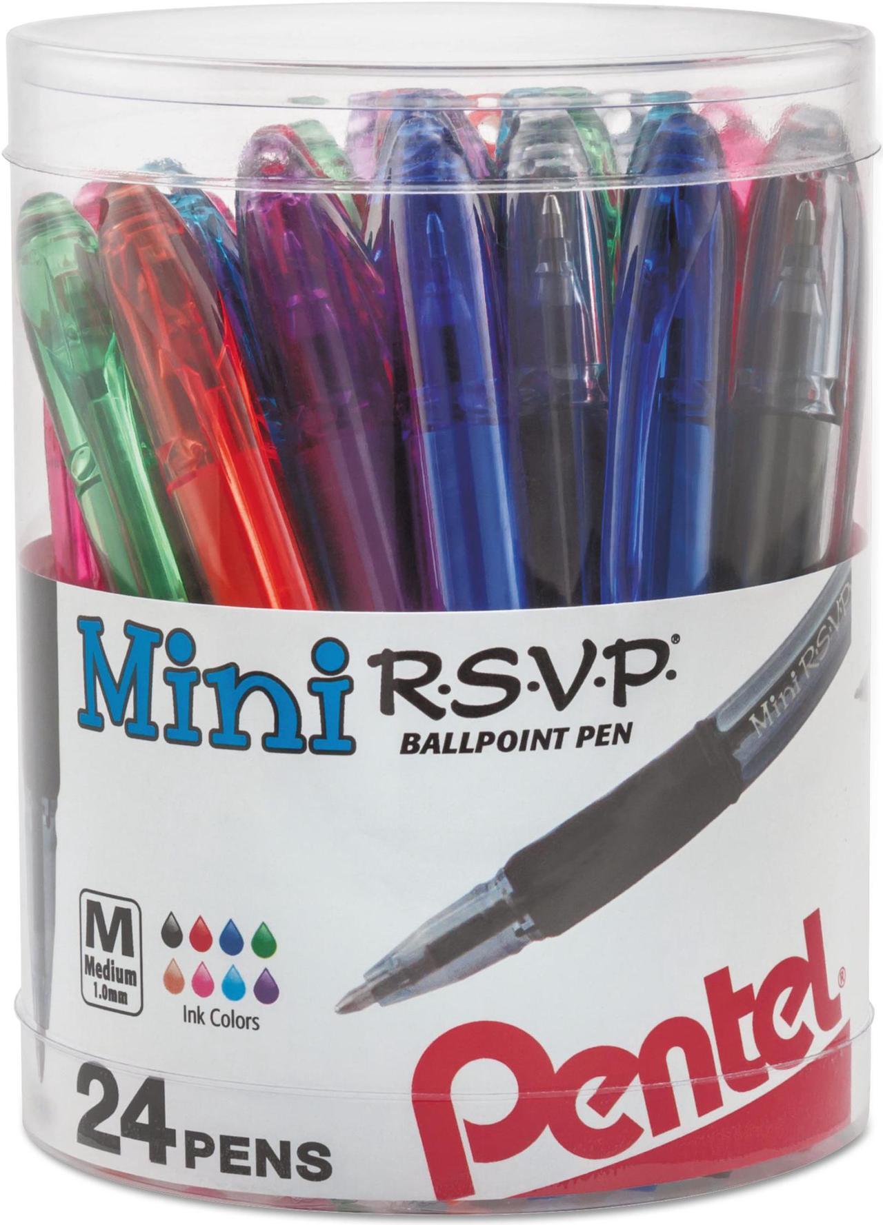 Alt view image 8 of 12 - Pentel BK91MN24M R.S.V.P. Mini Ballpoint Pen, 1 Mm, Assorted Ink, 24/Pack