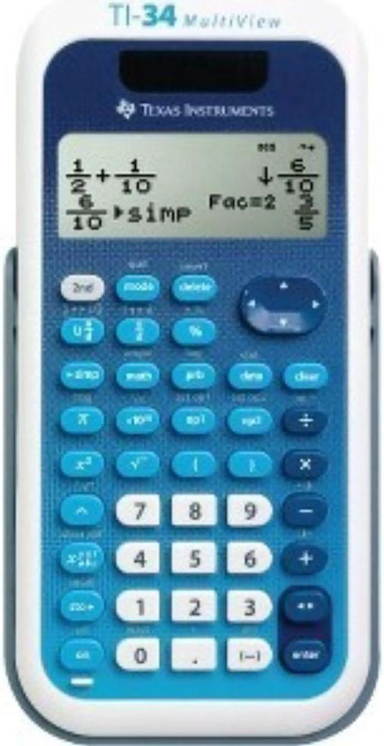 Alt view image 3 of 9 - Texas Instruments TI-34 MultiView Scientific Calculator - White, Blue
