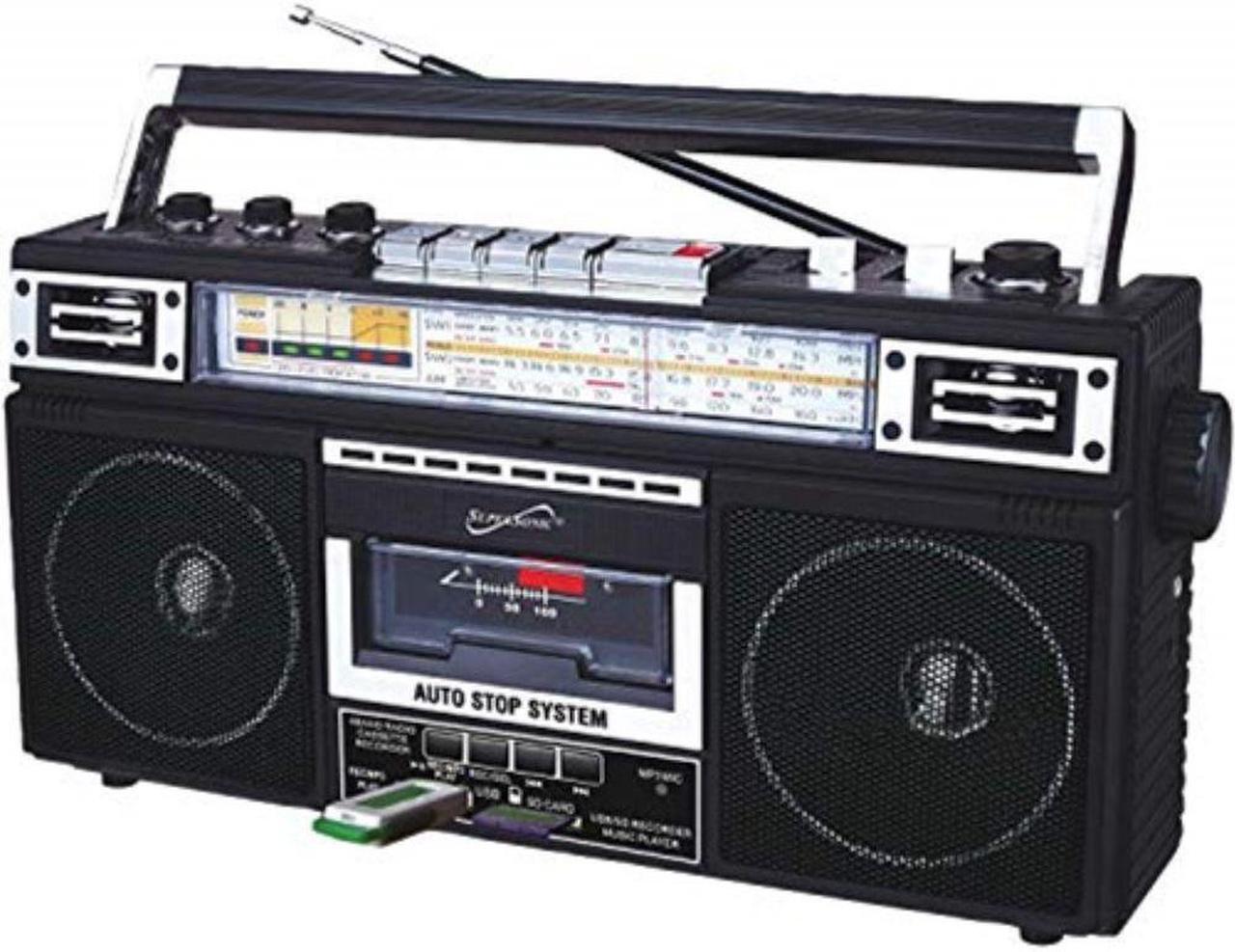 Alt view image 2 of 14 - Supersonic SC-3201BT-BK 4 Band Radio & Cassette Player + Cassette To Mp3 Converter & Bluetooth (Black)