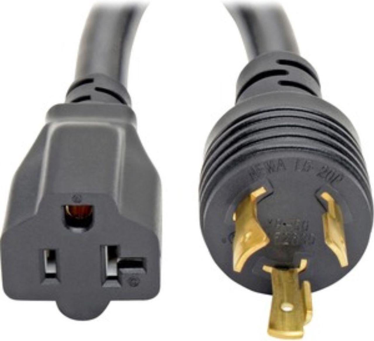 Alt view image 12 of 17 - Tripp Lite Model P046-06N-T 6" Heavy Duty Power Adapter Cord 20A 12 AWG NEMA L5-20P 5-15/20R NEMA L5-20P to NEMA 5-15/20R
