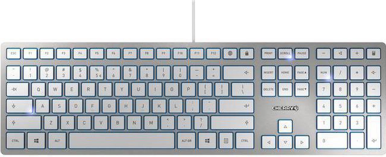 Alt view image 3 of 4 - CHERRY KC 6000 Slim SX Keyswitch Euro Symbol Keyboard Silver/White