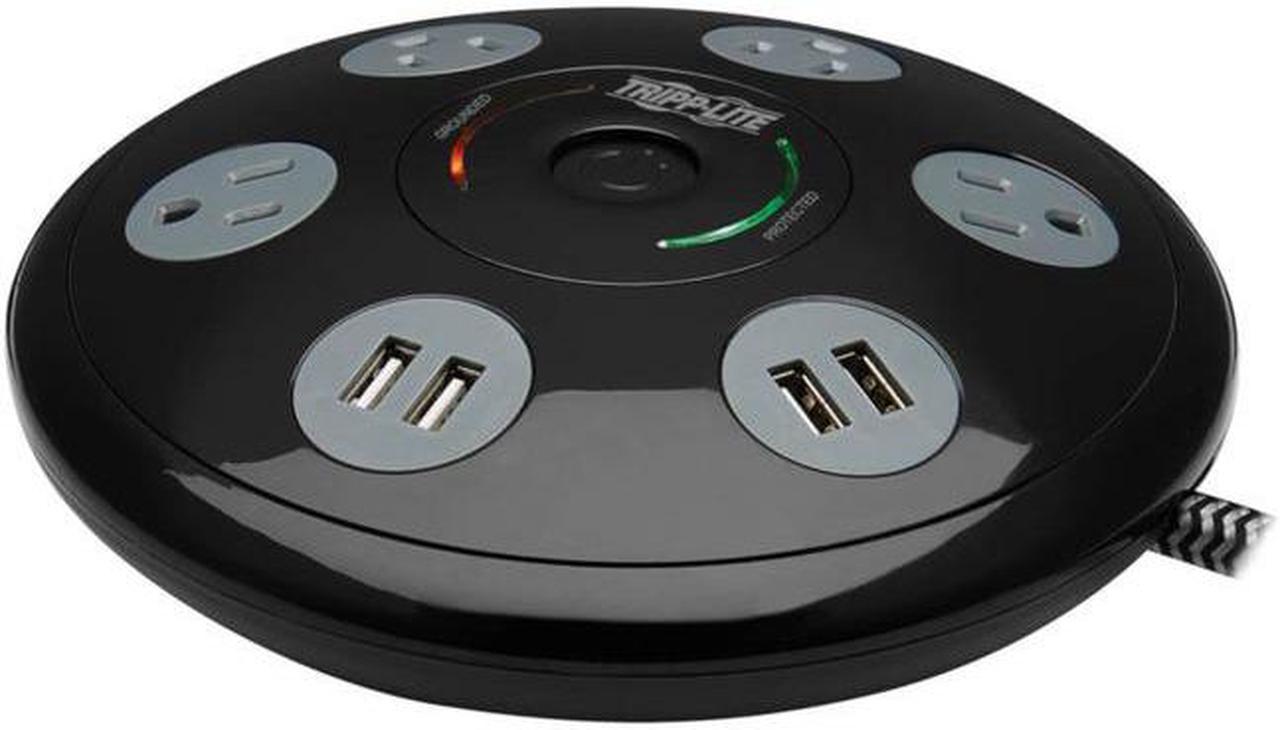 Tripp Lite 4 5-15R Outlets 4 USB-A Conference Surge Protector Black TLP406USBUFO