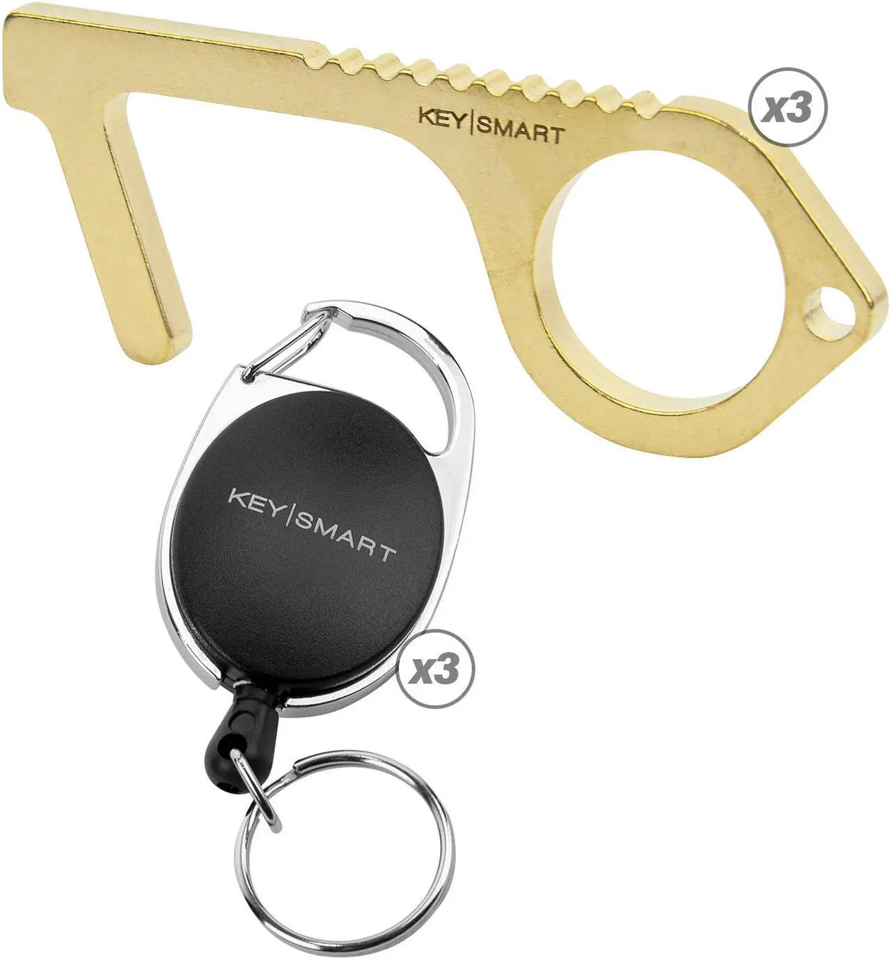 Main image of KeySmart CleanKey Brass Hand Tool Combo (3 Pack)