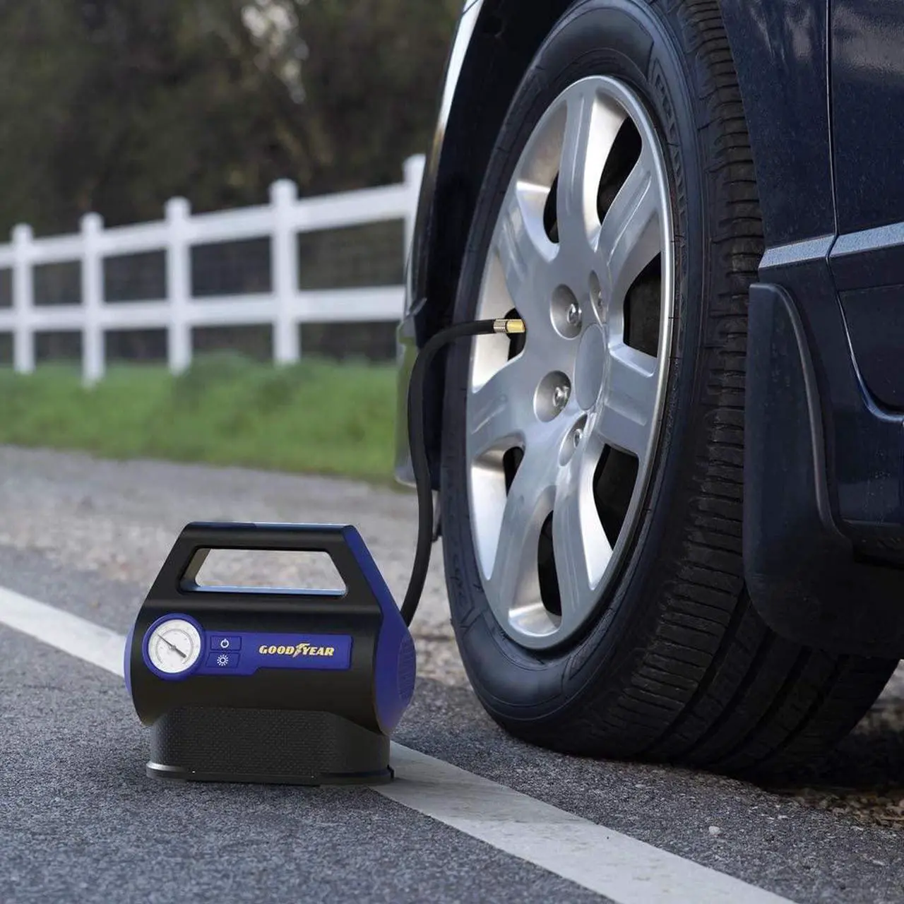 Alt view image 3 of 4 - Goodyear Analog Tire Inflator and Air Compressor 7-Minutes Flat to Full