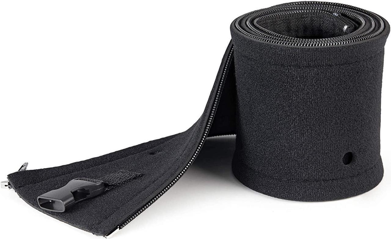 40" (1m) Neoprene Cable Management Sleeve with Zipper & Buckle - 1.2" (3cm) Diameter - Computer / PC Power / Network / AV Cord Cover / Manager - Flexible Cable Organizer Wrap - Black (WKSTNCMZP)