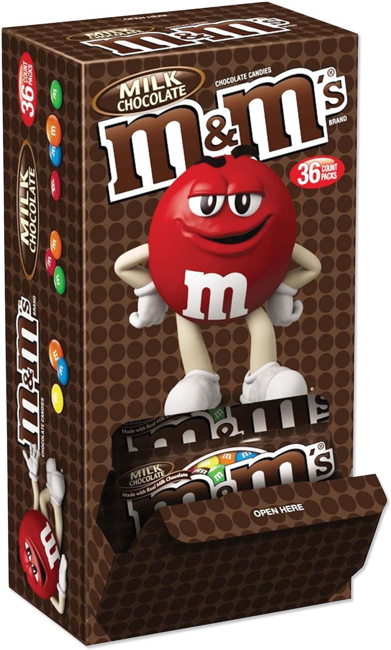Alt view image 2 of 9 - M&M'S Milk Chocolate Candy Singles Size 1.69-Ounce Pouch 36-Count Box