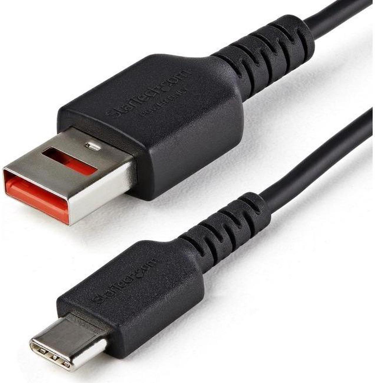 StarTech.com 3ft (1m) Secure Charging Cable - USB-A to USB-C Data Blocker Charge-Only Cable - No-Data Power-Only Charger Cable for Phone/Tablet - Data Blocking USB Protector Adapter Cable (USBSCHAC1M)