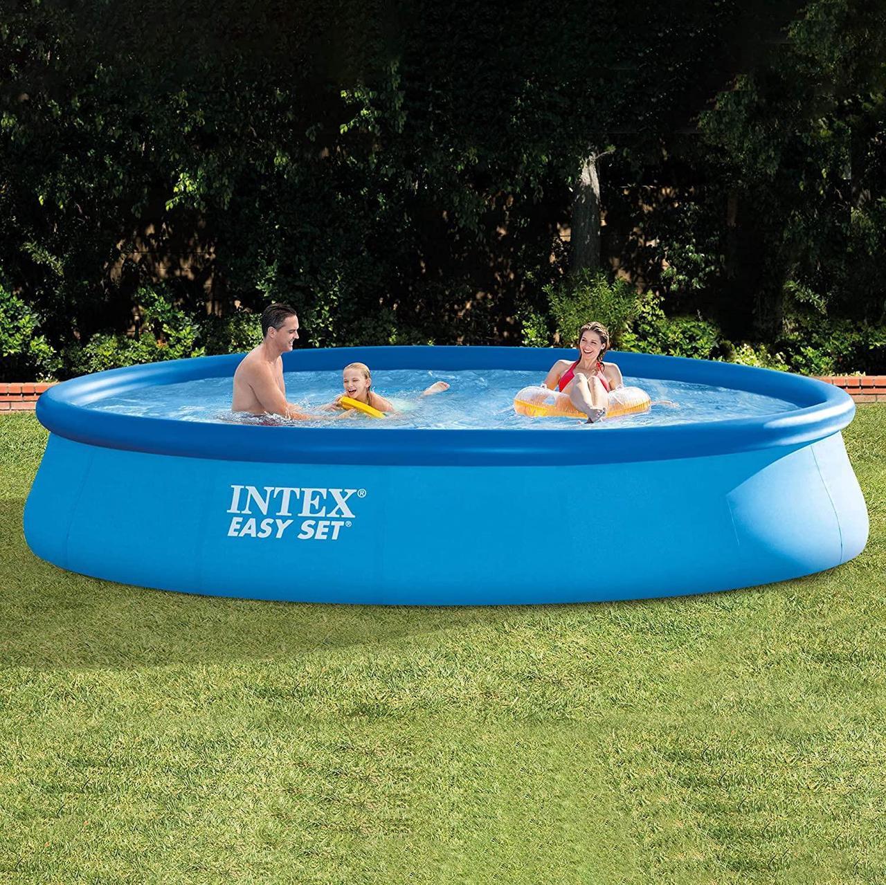 Alt view image 8 of 12 - Intex Easy Set 15ft x 33in Inflatable Kid Family Swimming Pool with Filter Pump