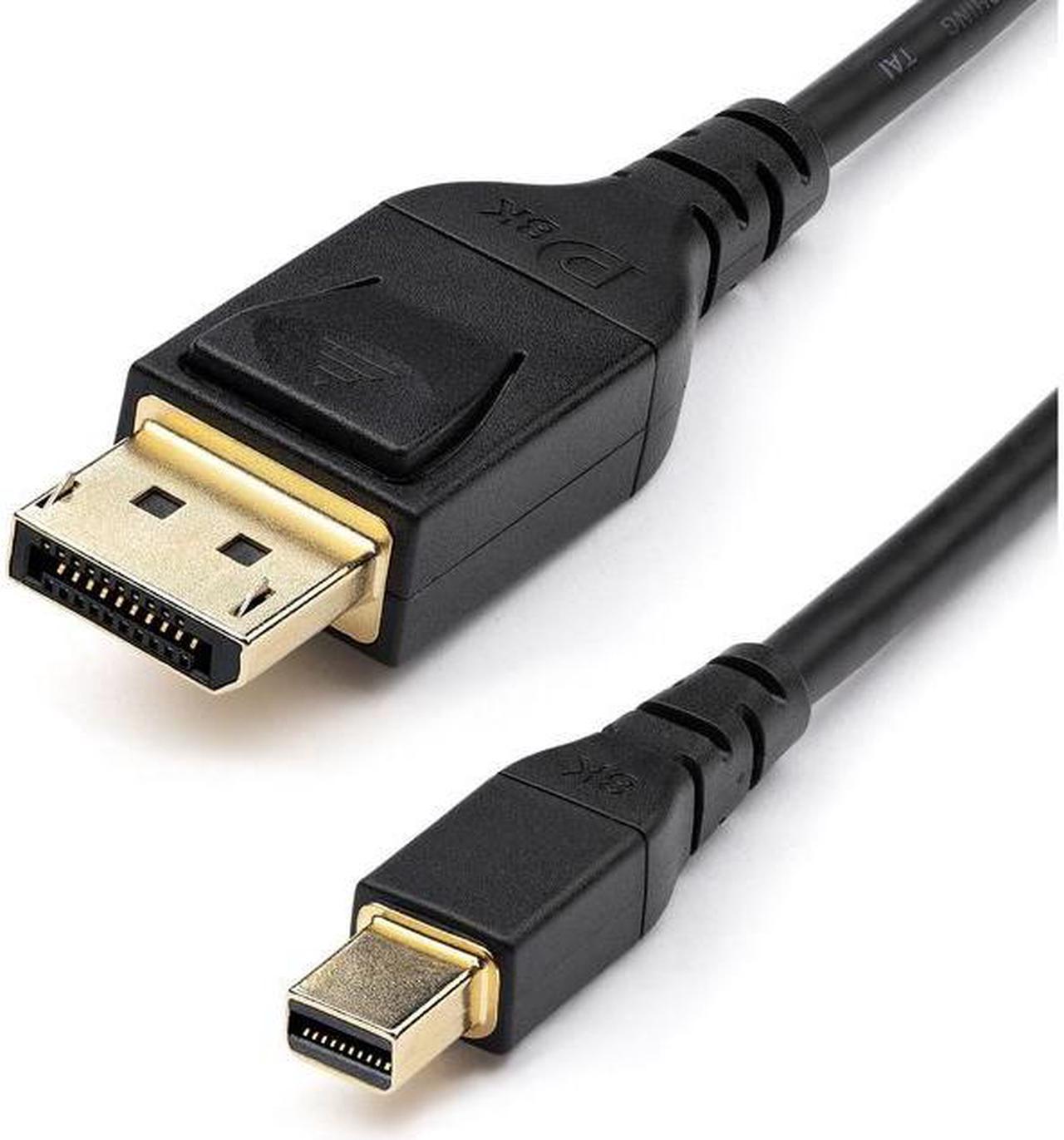 StarTech.com 6ft (2m) VESA Certified Mini DisplayPort to DisplayPort 1.4 Cable - 8K 60Hz HBR3 HDR - Super UHD mDP to DP 1.4 Cord - Slim (34 AWG) Ultra HD  4K 120Hz - Monitor/Video Cable (DP14MDPMM2MB)