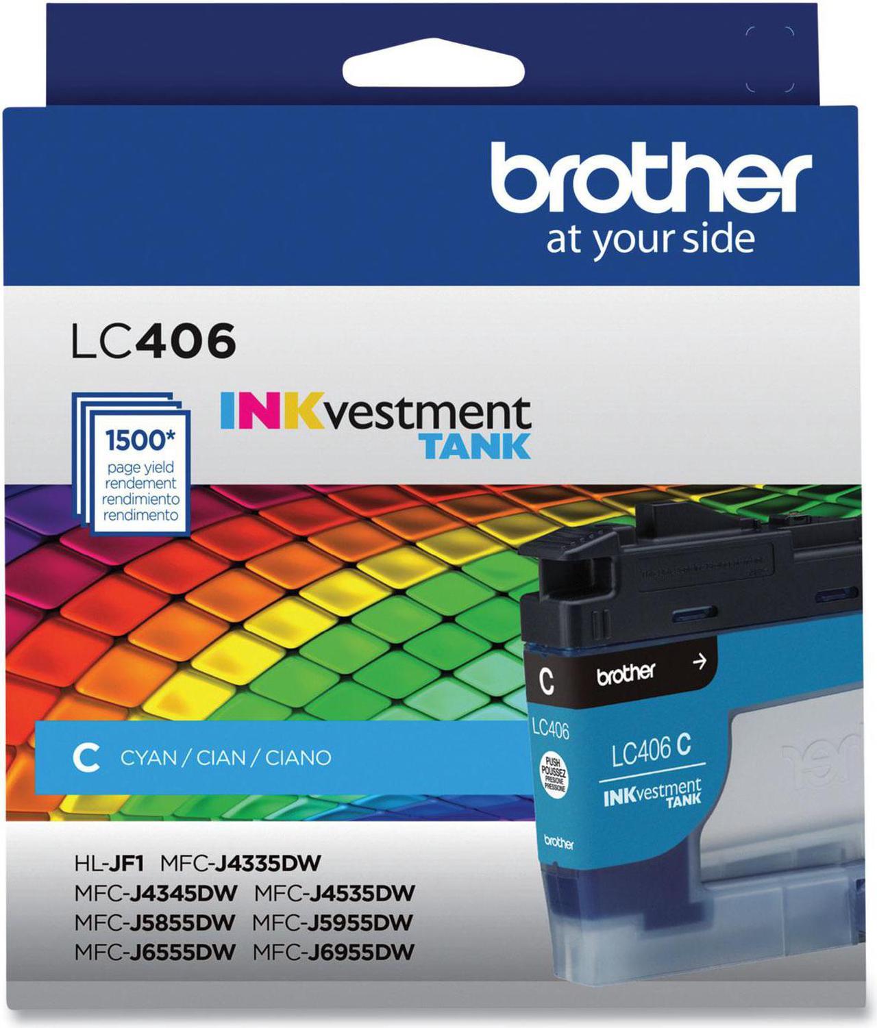 Brother LC406CS INKvestment Ink 1500 Page-Yield Cyan