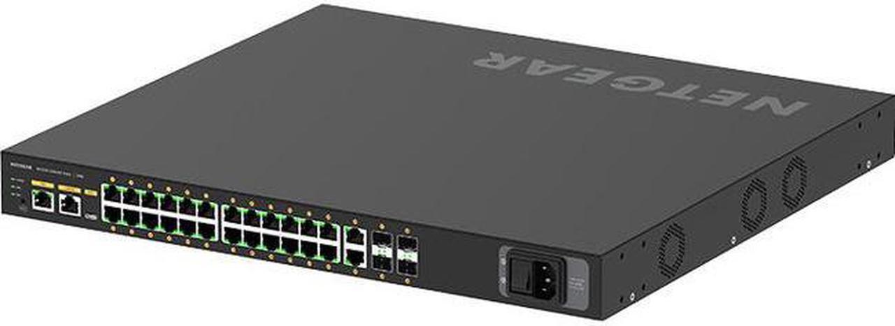 NETGEAR 24x1G PoE+ 300W 2x1G and 4xSFP Managed Switch | AV Line M4250-26G4F-PoE+, GSM4230P