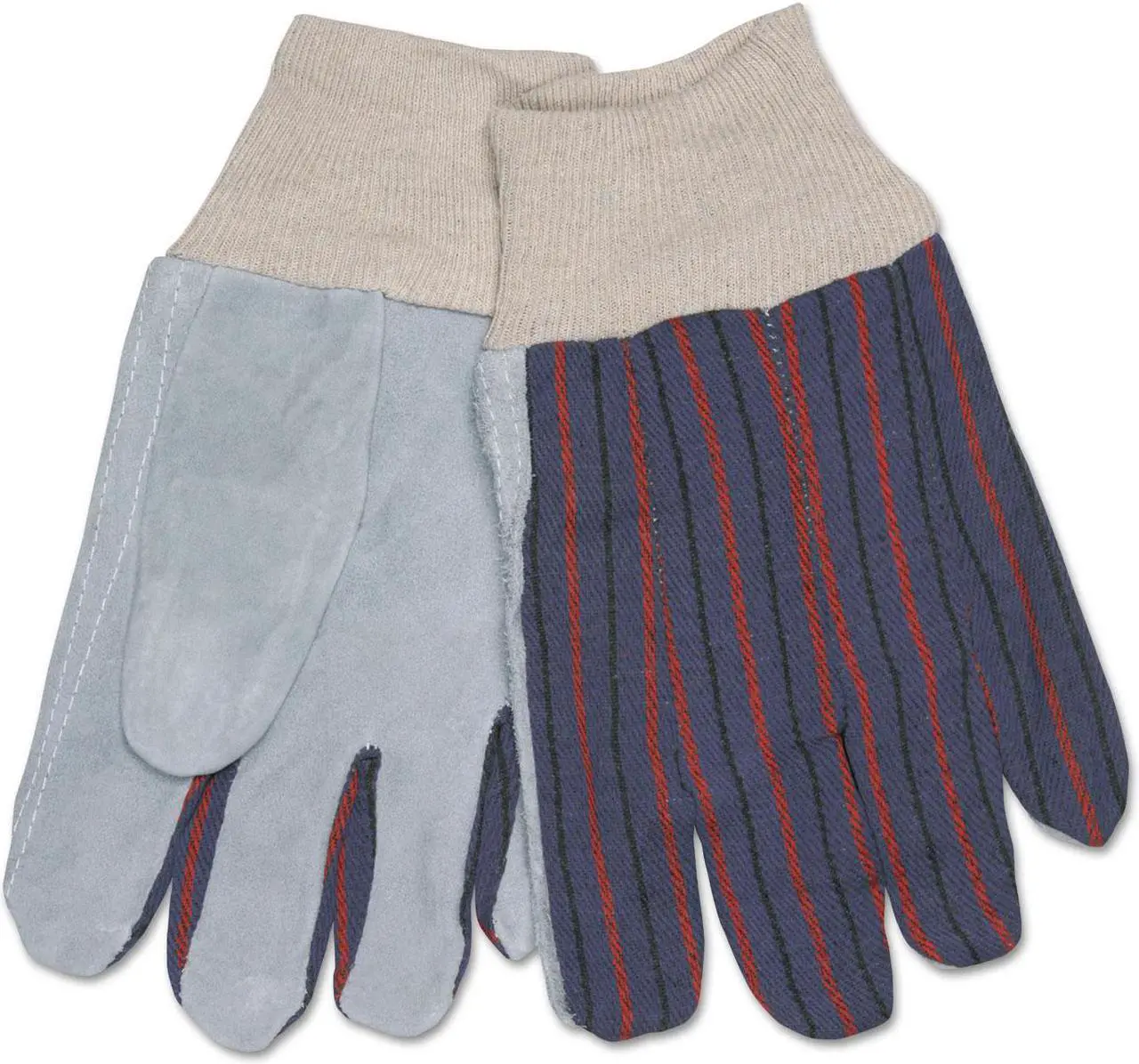 Main image of R3 Safety 1040 1040 Leather Palm Glove, Gray/white, Large, Dozen