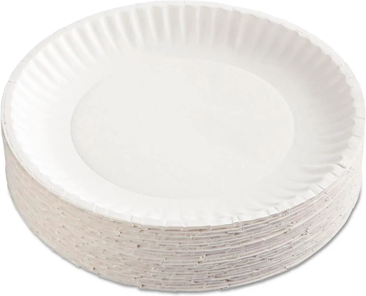 Alt view image 2 of 6 - Corporation Uncoated Paper Plates, 9 Inches, White, Round, 100/Pack