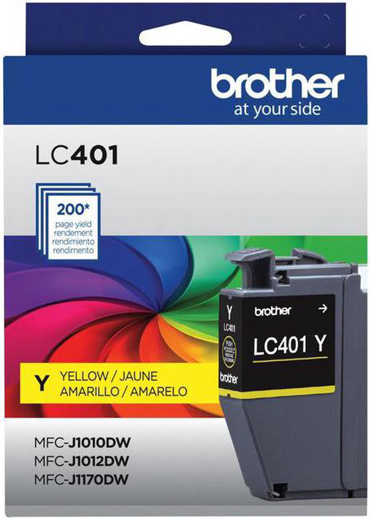 Brother LC401 Yellow Standard Yield Ink Cartridge Prints Up to 200 Pages (LC401YS)