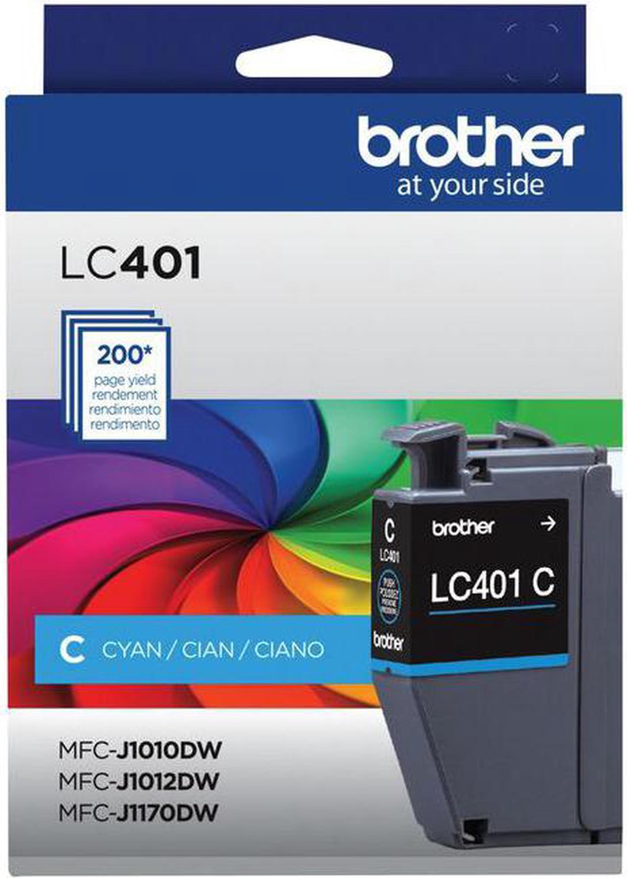 Brother LC401 Cyan Standard Yield Ink Cartridge Prints Up to 200 Pages (LC401CS)