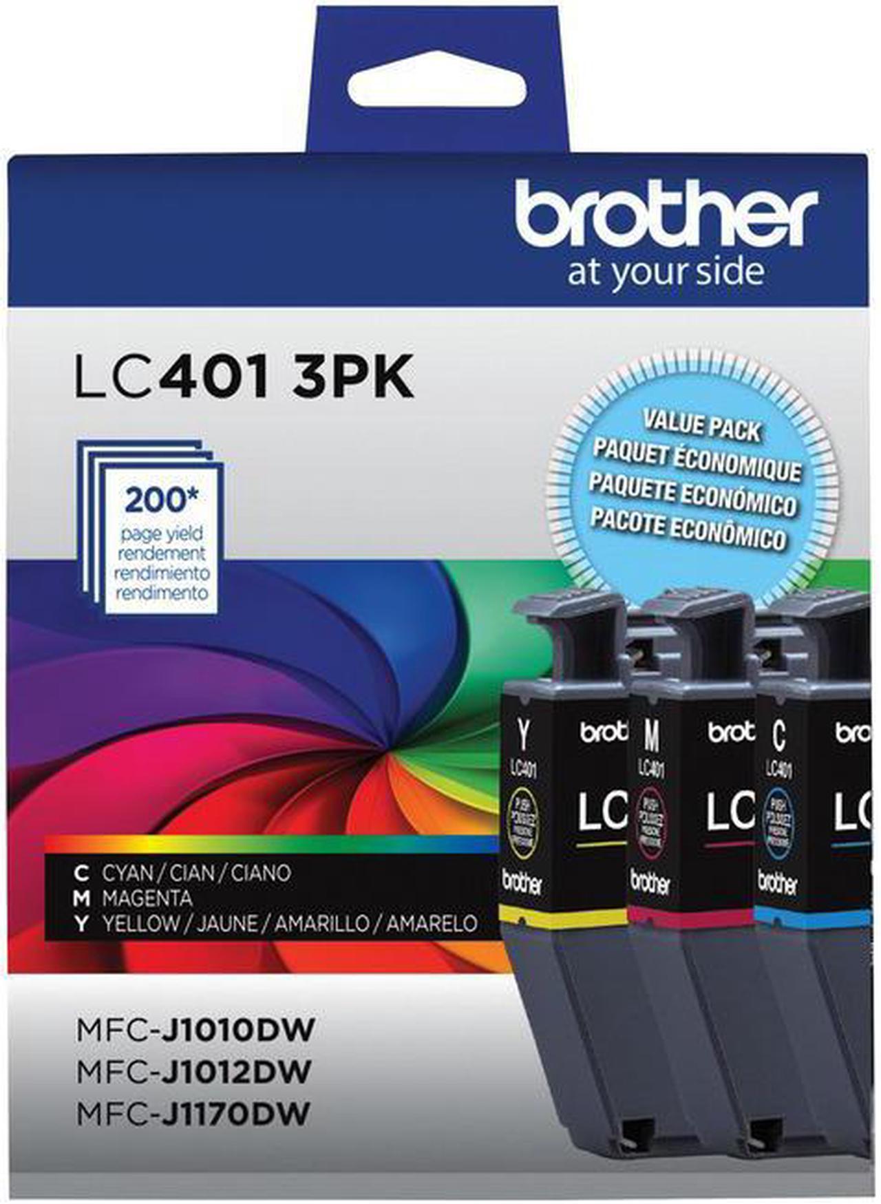 Brother LC401 Cyan/Magenta/Yellow Standard Yield Ink Cartridges 3/Pack (LC4013PKS)