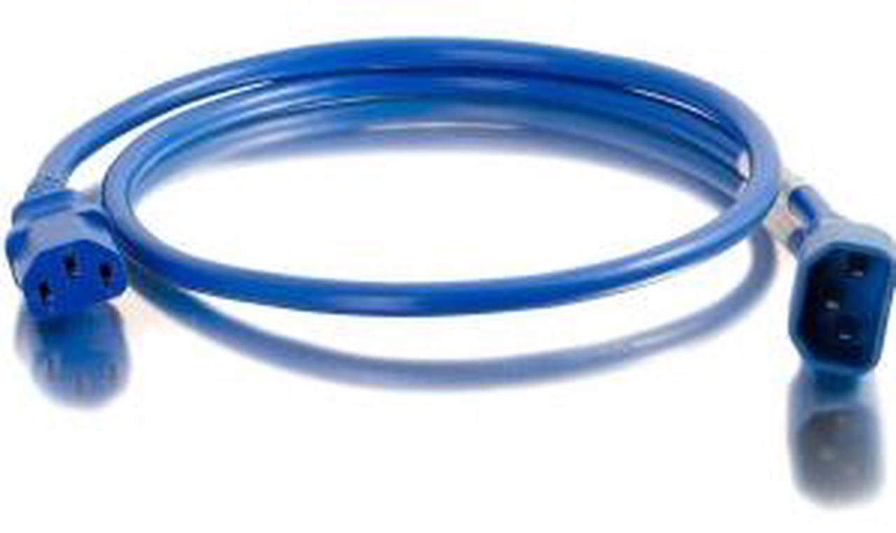 Alt view image 5 of 5 - C2G 17528 14 AWG Power Cord - C14 to C13, Blue (2 Feet, 0.60 Meters)