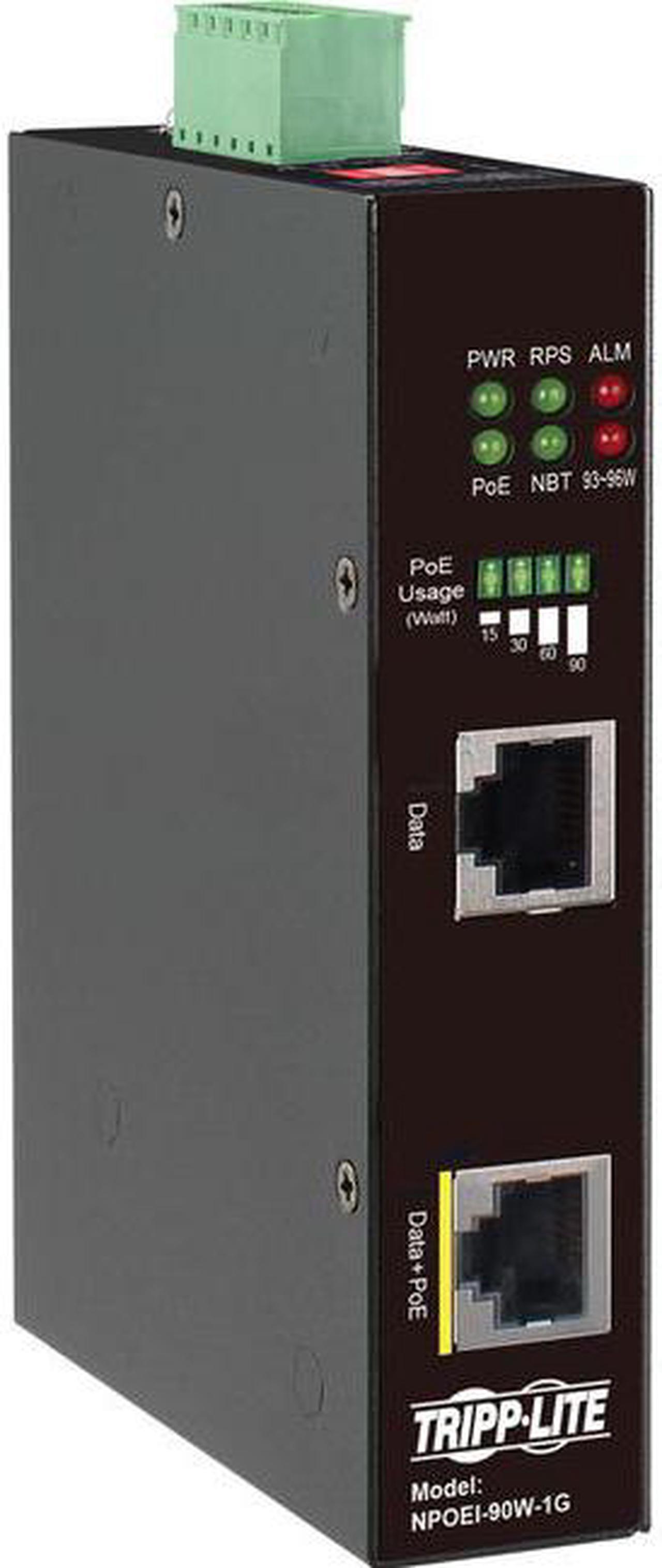 Tripp Lite Gigabit Ethernet PoE Injector Industrial 90W PoE++ 1-Port NPOEI90W1G