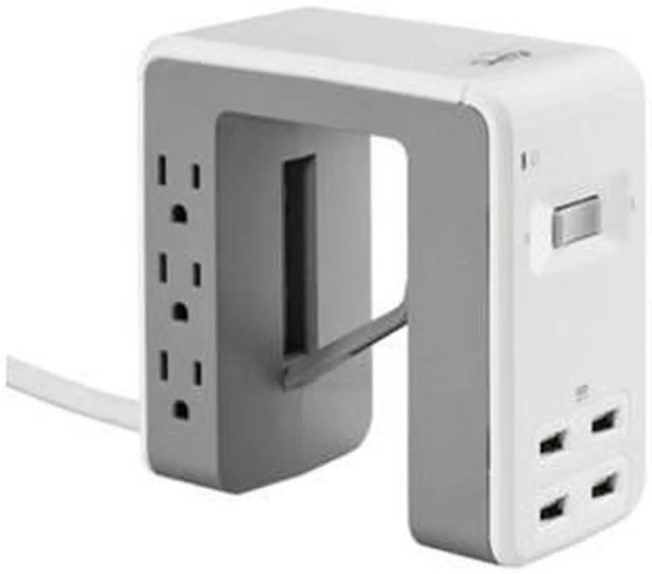 Alt view image 9 of 9 - APC Desk Mount Power Station, 6 Outlet U-Shaped Surge Protector, 1080 Joule of Surge Protection with 4 USB A Charging Ports (PE6U4W)