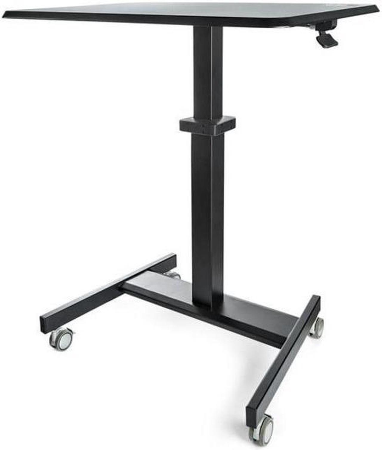 StarTech.com STSCART2 Mobile Standing Desk - Portable Sit Stand Ergonomic Height Adjustable Cart on Wheels