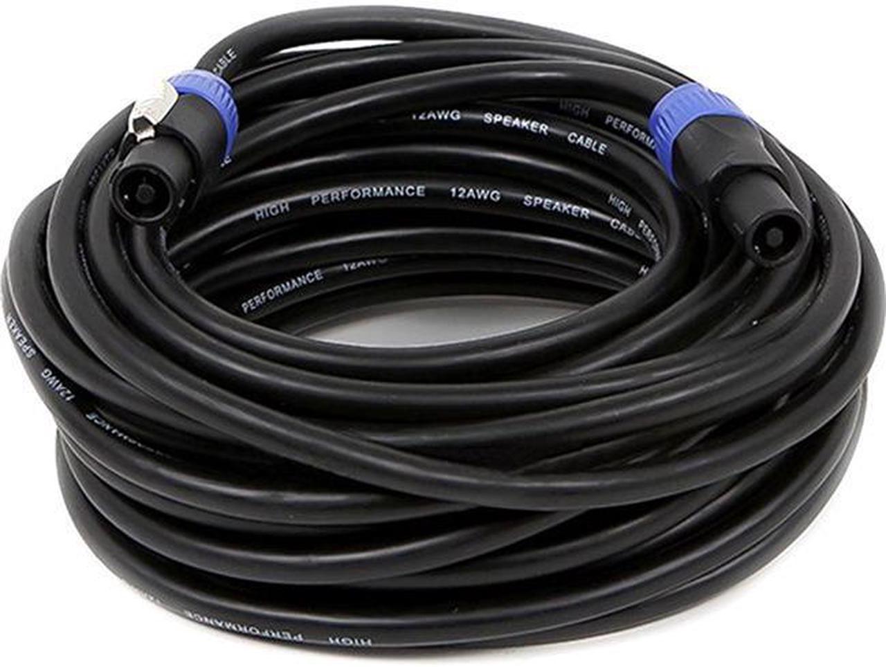 Monoprice Pro Audio Cable - 50 Feet - Black | 2-conductor NL4 Female to NL4 Female Speaker Twist Connector Cable, 12AWG With Spring-Loaded Lock