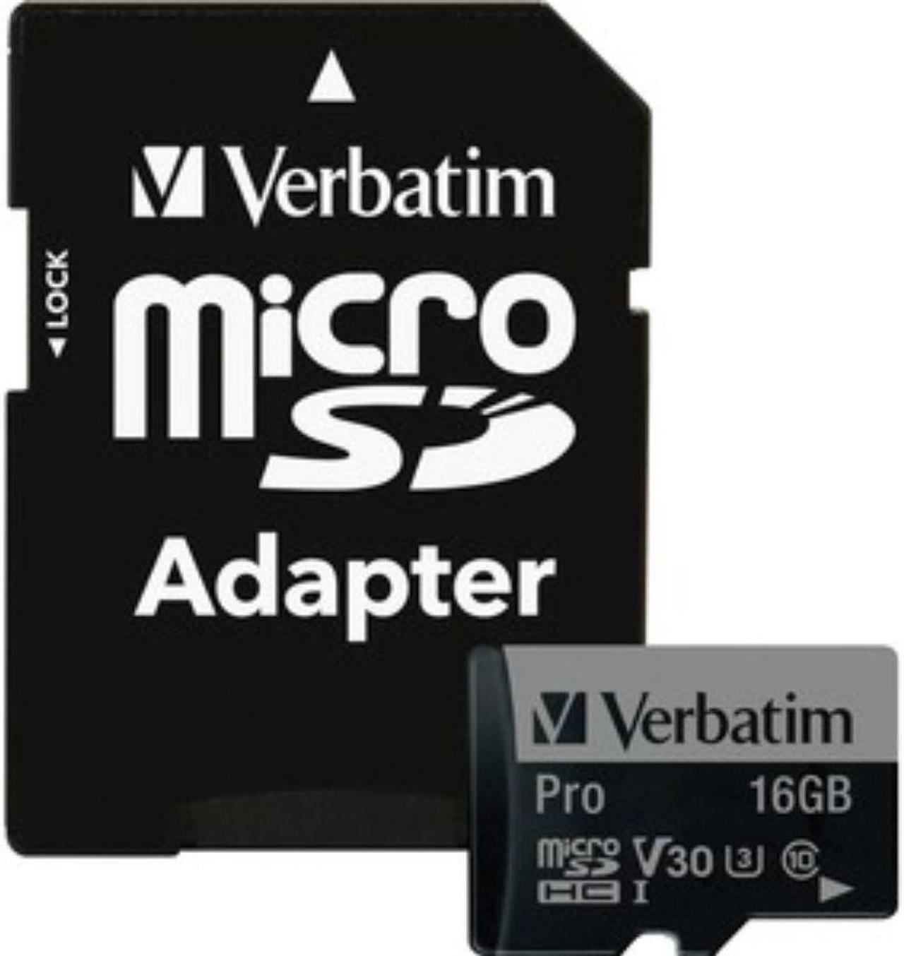 Alt view image 5 of 7 - Verbatim Memory Card microSDHC w/Adapter 16GB BK/GY 47040