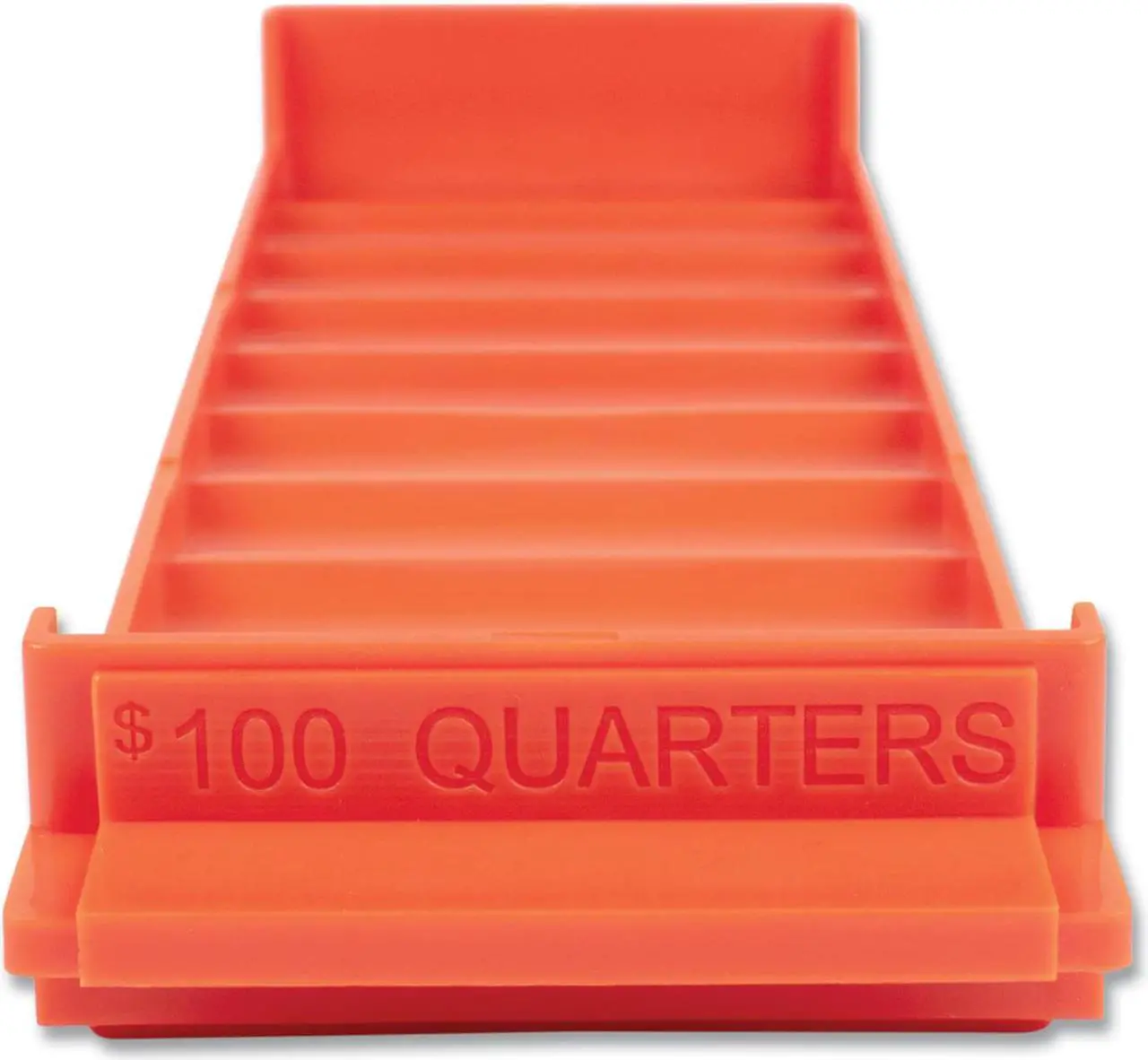 Main image of STACKABLE PLASTIC COIN TRAY, QUARTERS, 3.75 X 11.5 X 1.5, ORANGE, 2/PACK