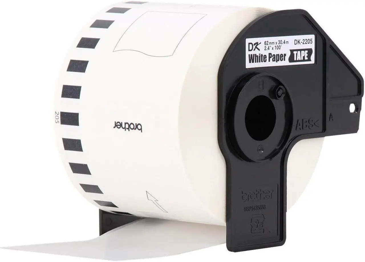 Main image of Brother Continuous Paper Label Tape, 2.4" x 100 ft, White, 24 Rolls/Pack