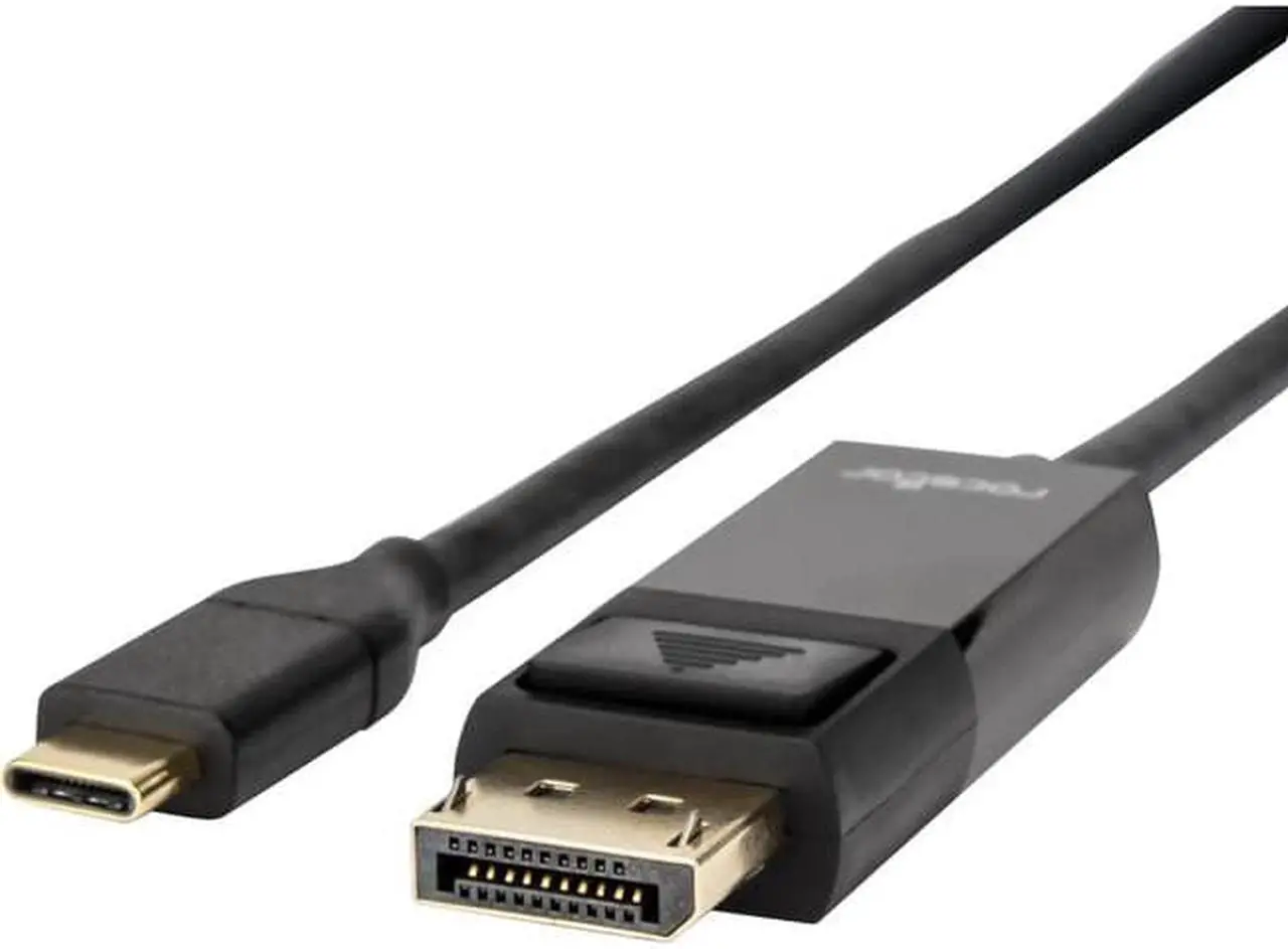 Main image of ROCSTOR 3FT USB-C TO DISPLAYPORT CABLE SUPPORTS 4K 60HZ-GOLD PLATED-BLACK