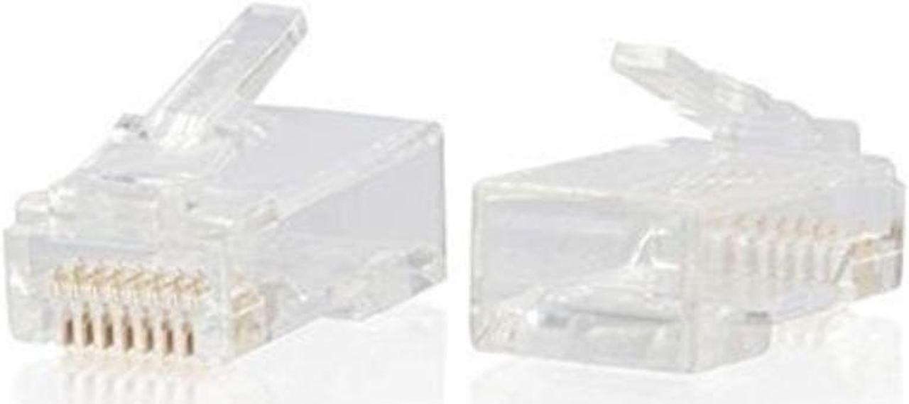 Alt view image 7 of 8 - C2G RJ45 Cat6 Modular Plug for Round Solid/Stranded Cable - 50pk - 50 Pack - 1 x RJ-45 Male - Clear