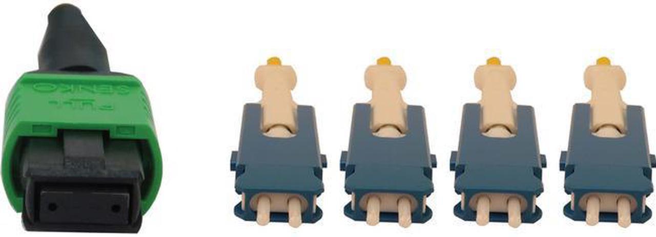 Alt view image 8 of 11 - Tripp Lite N390-01M-4S-AP Fiber Optic Network Cable - 3.28 ft Fiber Optic Network Cable for Network Device, Patch Panel, Switch, Transceiver - First End: 1 x MTP/MPO APC Female Network - Second End: 8