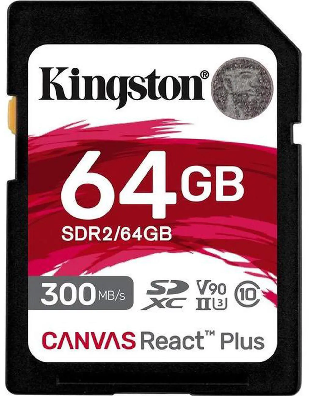 Main image of Kingston Canvas React Plus 64GB Secure Digital Extended Capacity (SDXC) Flash Card Model SDR2/64GB