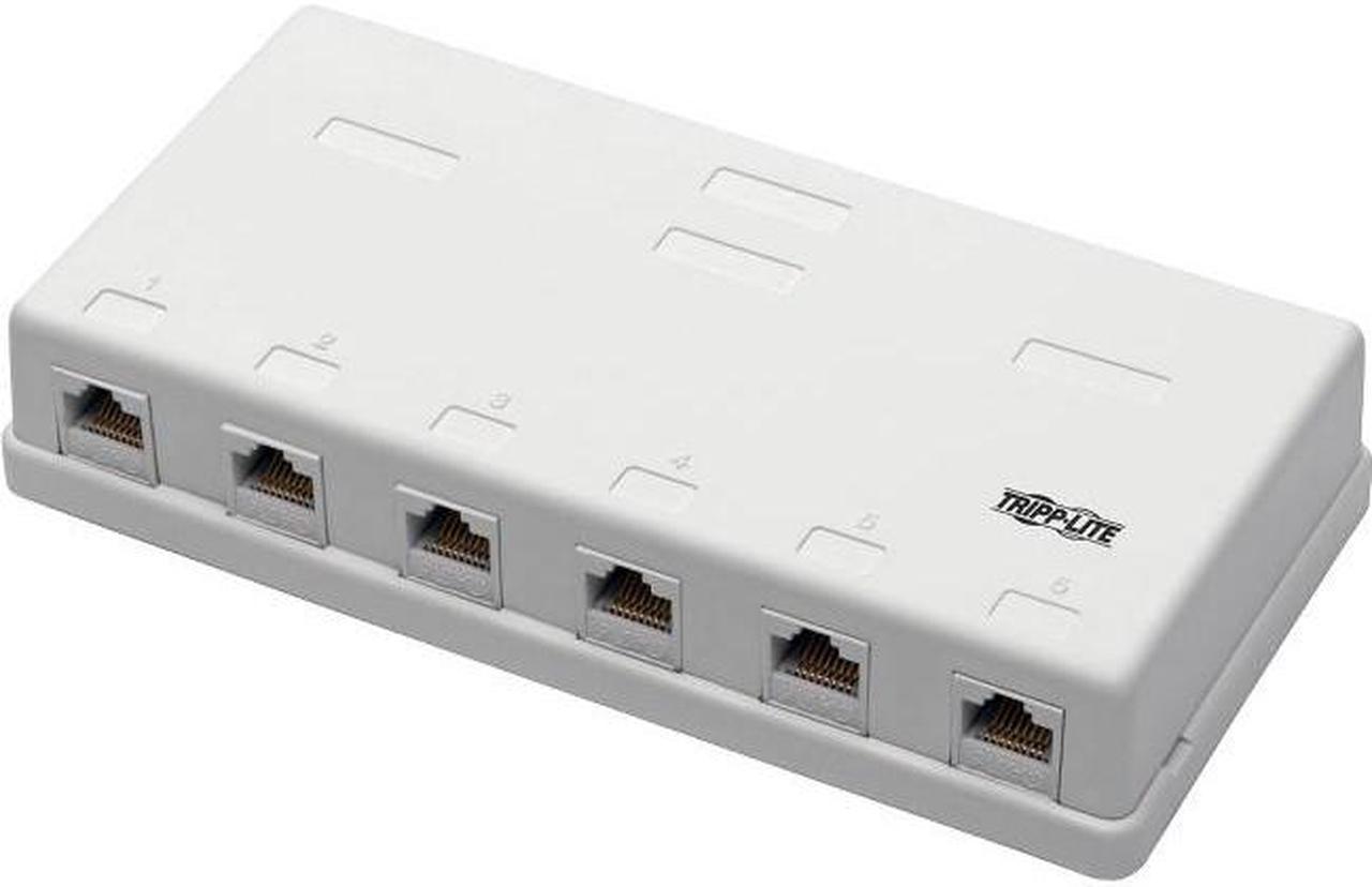 Tripp Lite Cat6 Surface-Mount Box 6-Port Unshielded 110 Idc Punchdown Rj45