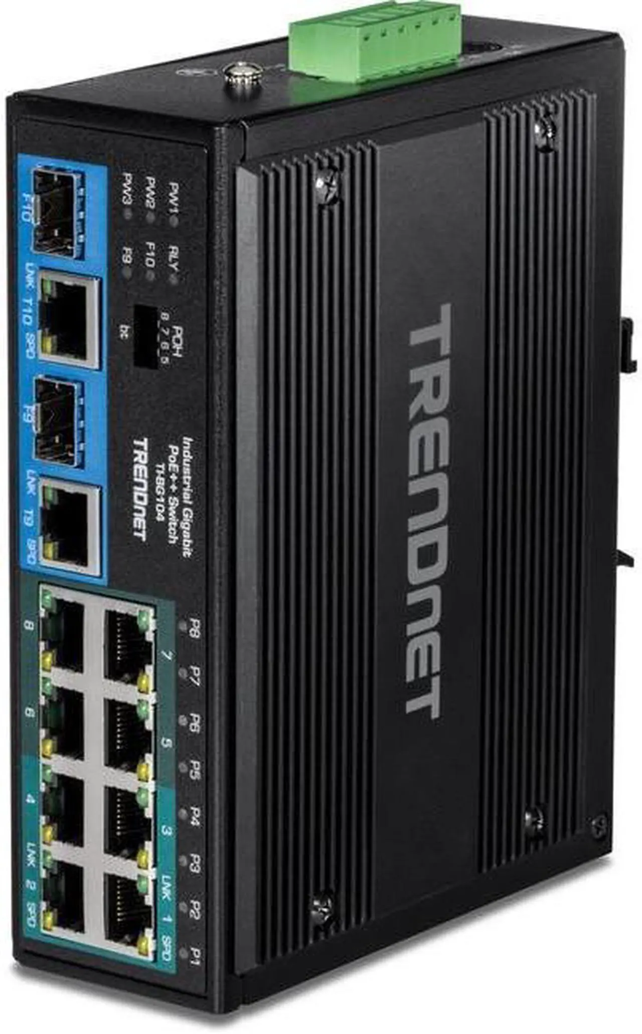 Alt view image 15 of 20 - TRENDnet  TI-BG104,10-Port Industrial Gigabit PoE++ DIN-Rail Switch
