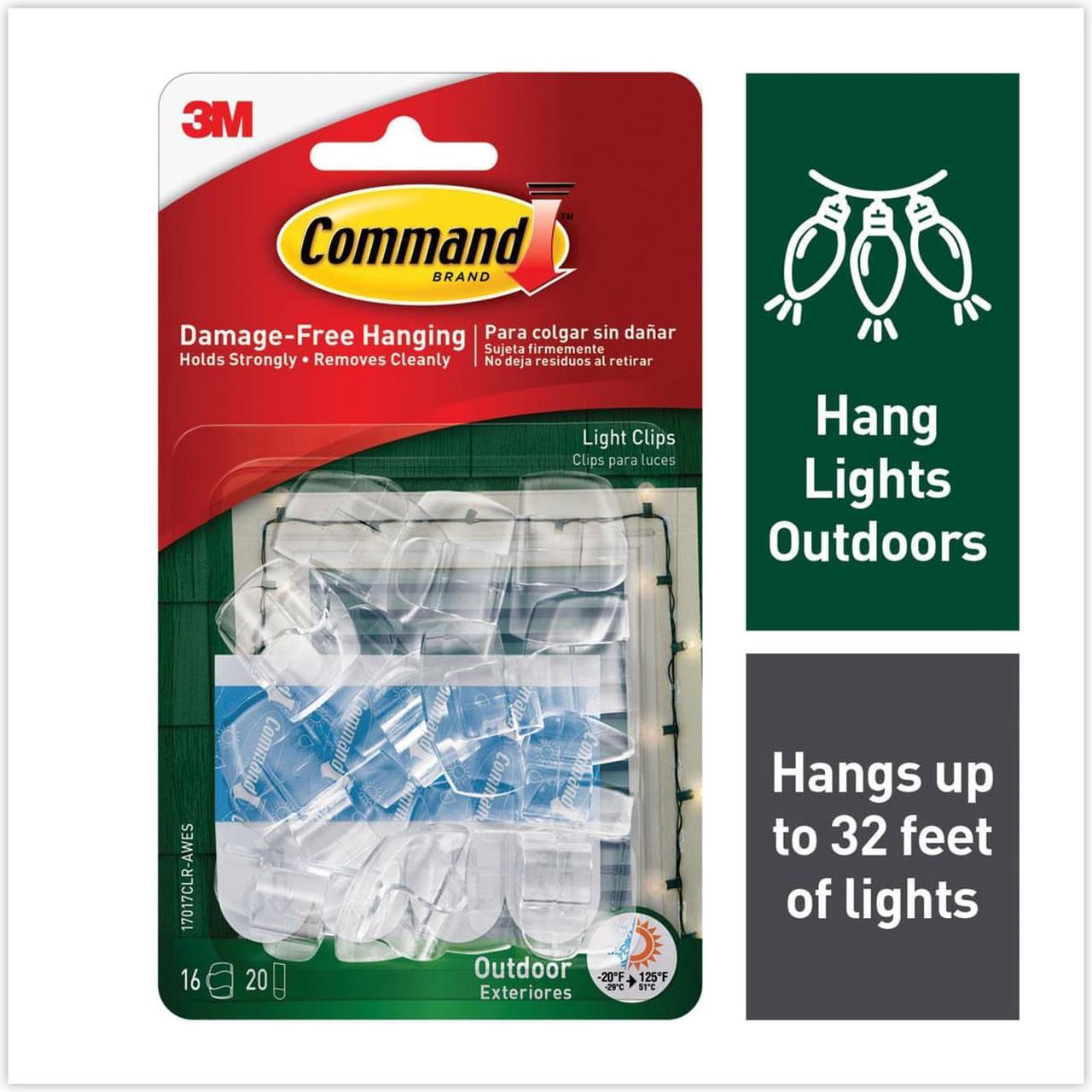 Alt view image 7 of 11 - Command All Weather Hooks and Strips Plastic Small 16 Clips & 20 Strips/Pack