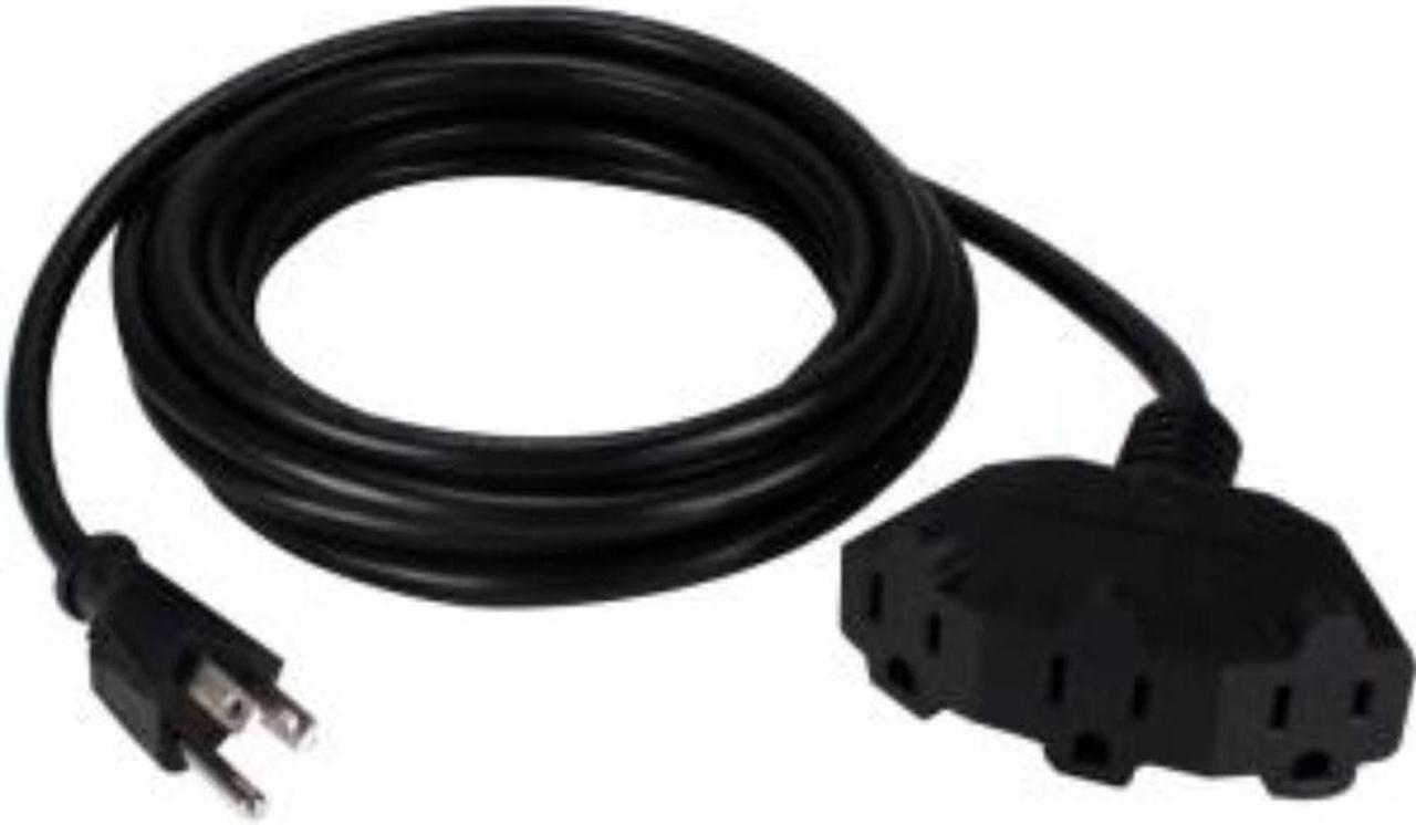 Alt view image 5 of 12 - QVS PP-ADPT3-10 10Ft Three Angle Outlet 3-Prong Power Extension Cord