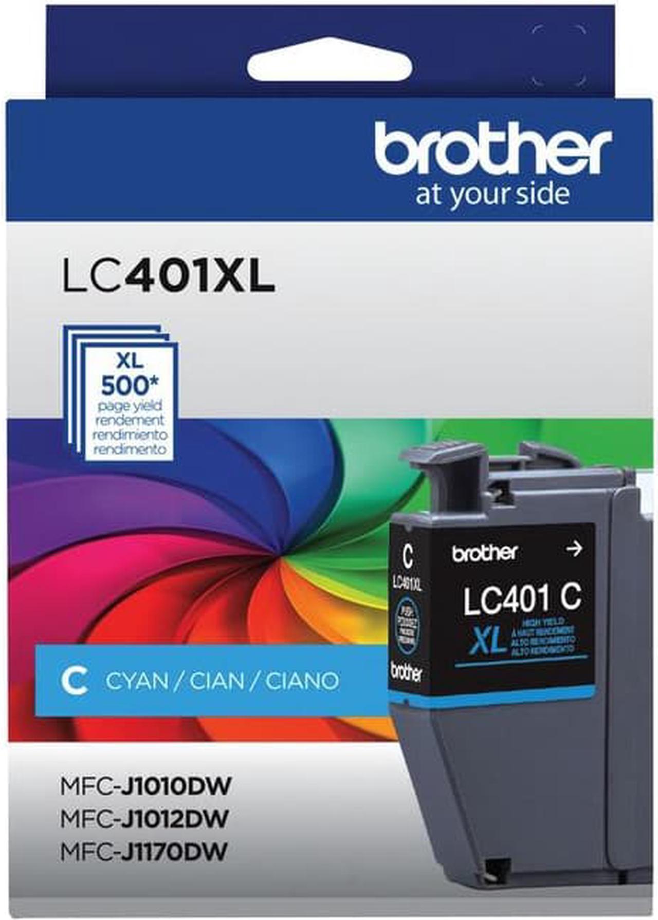 Brother LC401 Cyan High Yield Ink Cartridge Prints Up to 500 Pages (LC401XLCS)