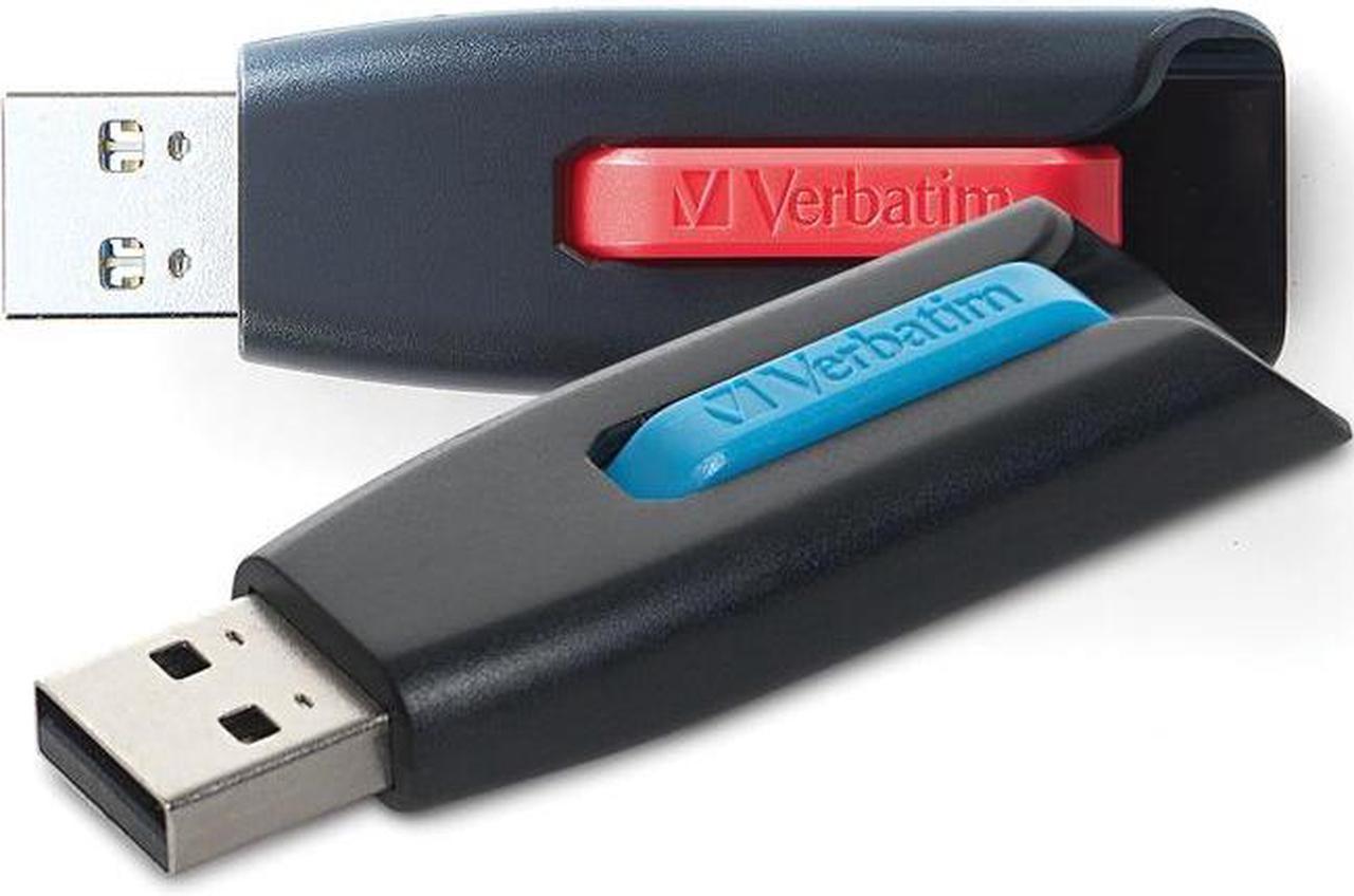 Verbatim 64GB Store 'n' Go V3 USB 3.0 Flash Drive 2pk Red Blue 70899