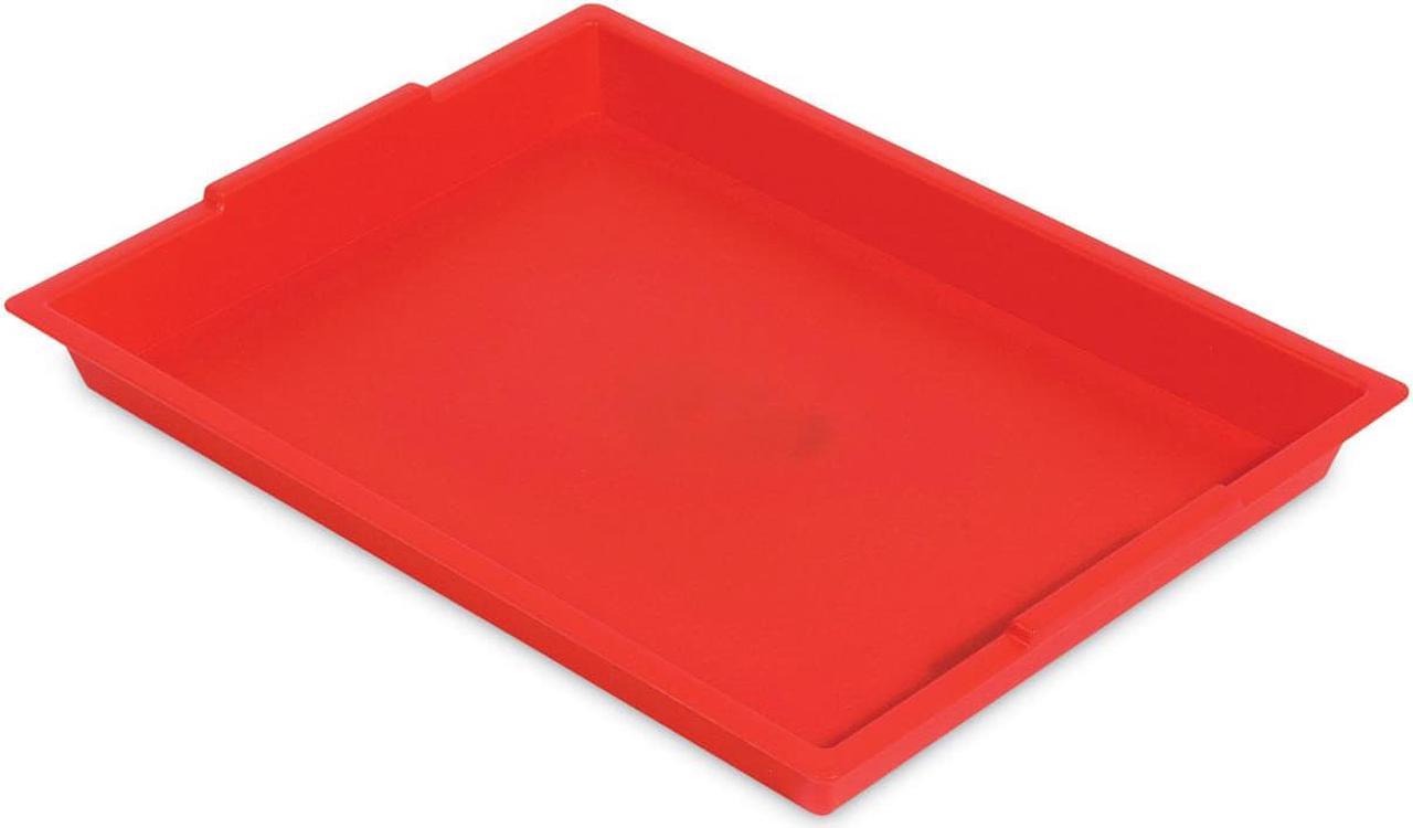 Deflecto Little Artist Antimicrobial Finger Paint Tray 16x 1.8 x12 Red 39507RED