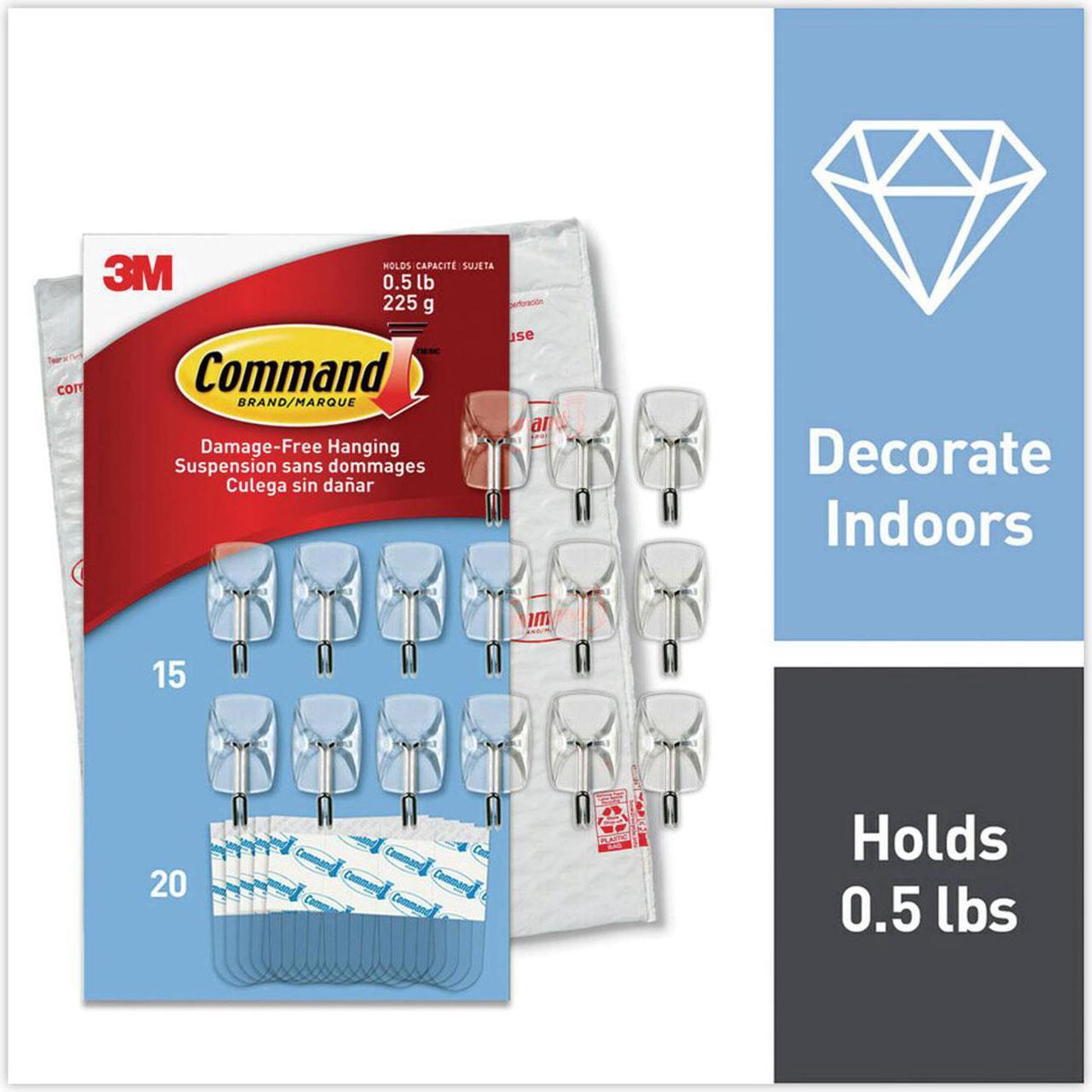 Alt view image 8 of 8 - Command Small Wire Hooks Clear 15 Hooks/Pack (17067CLR-15NA)