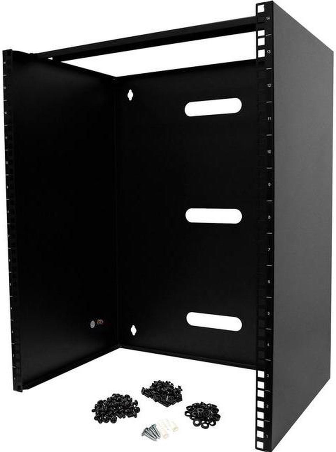 StarTech 19in Wide Low Profile 14U Wall Mount Rack Black RACK14U14BRACKET