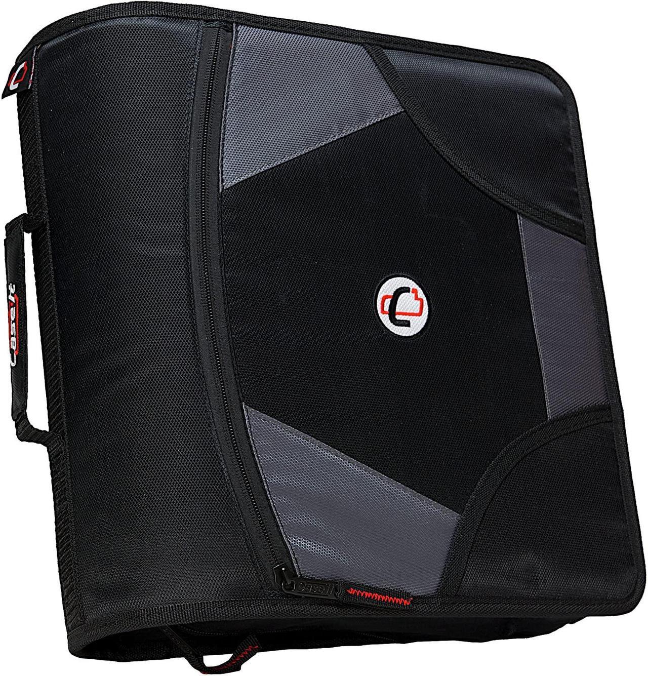 Alt view image 2 of 4 - Case-it King Sized Zip Tab 4-Inch D-Ring Zipper Binder with 5-Tab File Folder, Black, D-186-BLK