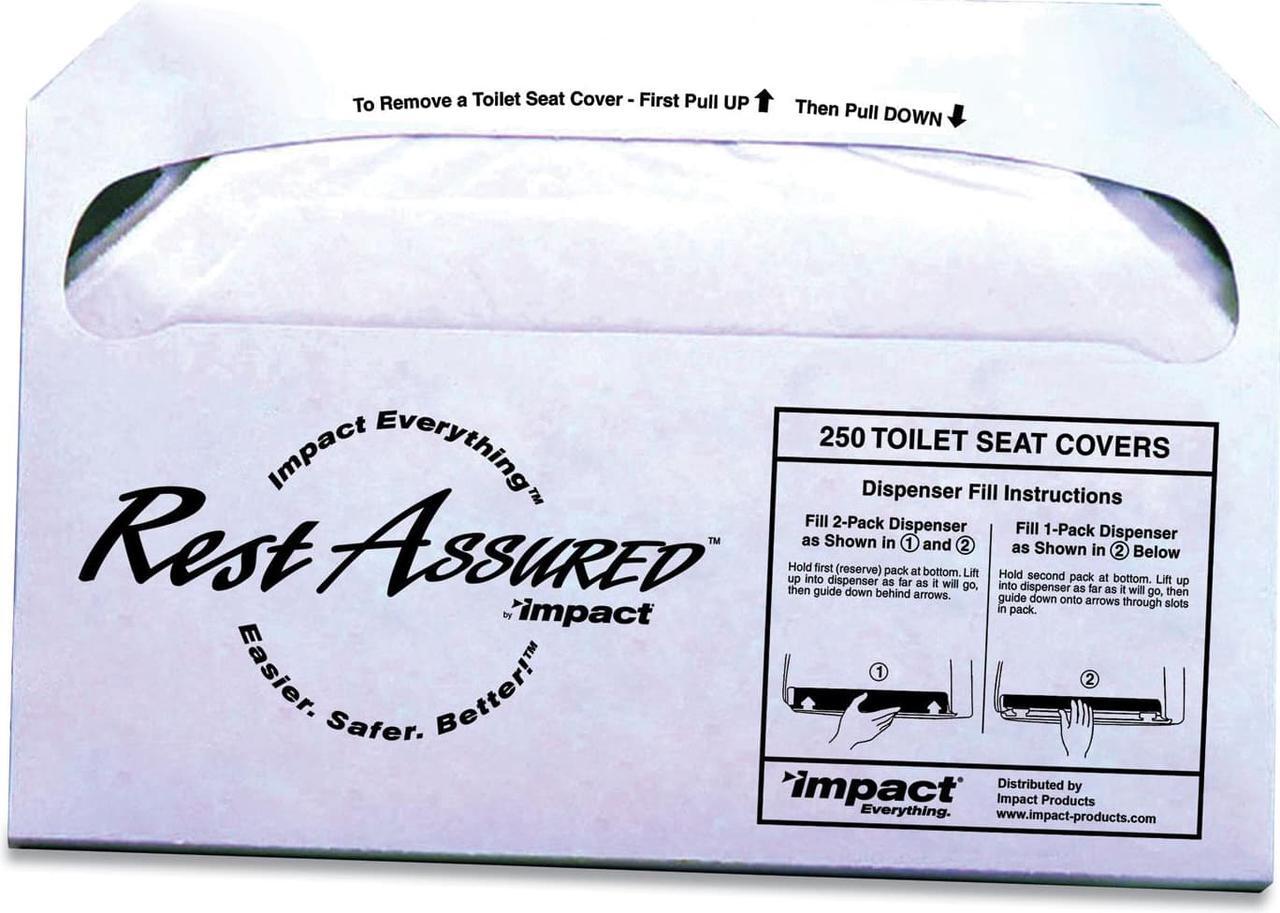 Main image of Rest Assured Seat Covers 14.25 x 16.85 White 250/Pack 20 Packs/Carton 25177673