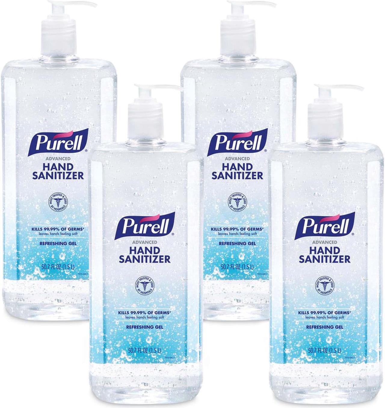 Main image of PURELL Advanced Hand Sanitizer Refreshing Gel, Clean Scent, 1.5 Liter Pump Bottle (Pack of 4)