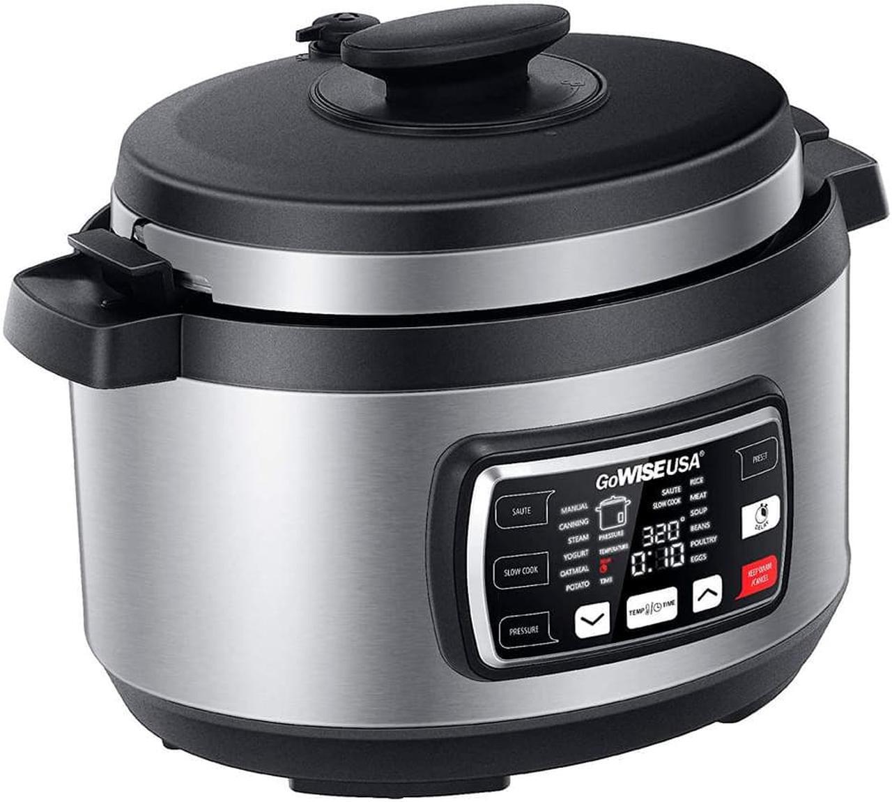 Alt view image 8 of 15 - GoWISE USA GW22708 Ovate 8.5-Qt 12-in-1 Electric Pressure Cooker Oval with Slow Cook, Rice, Yogurt, Egg, Saute, Steamer, Keep Warm Functions + Accessories & Recipes, Stainless Steel