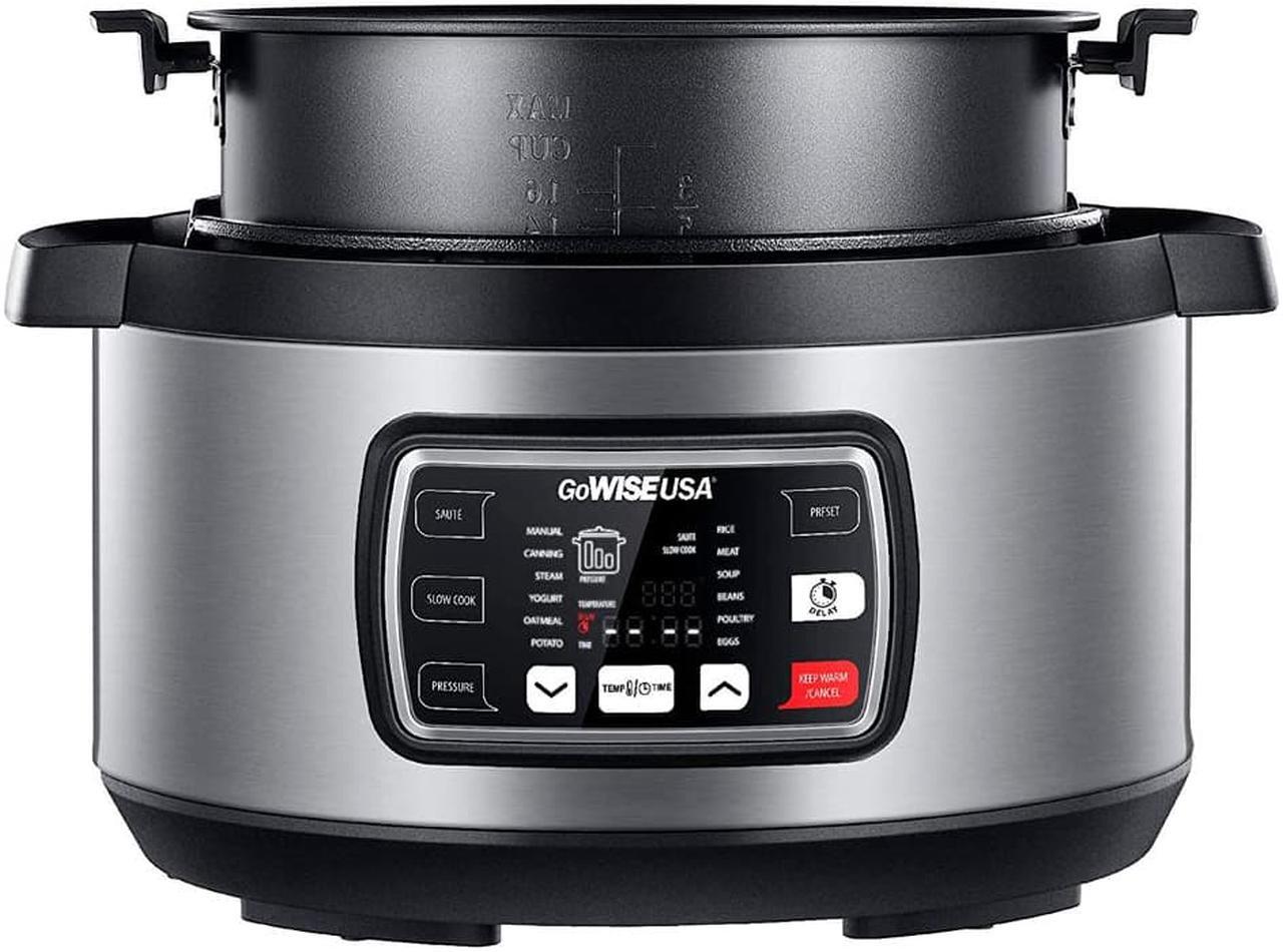 Alt view image 9 of 15 - GoWISE USA GW22708 Ovate 8.5-Qt 12-in-1 Electric Pressure Cooker Oval with Slow Cook, Rice, Yogurt, Egg, Saute, Steamer, Keep Warm Functions + Accessories & Recipes, Stainless Steel