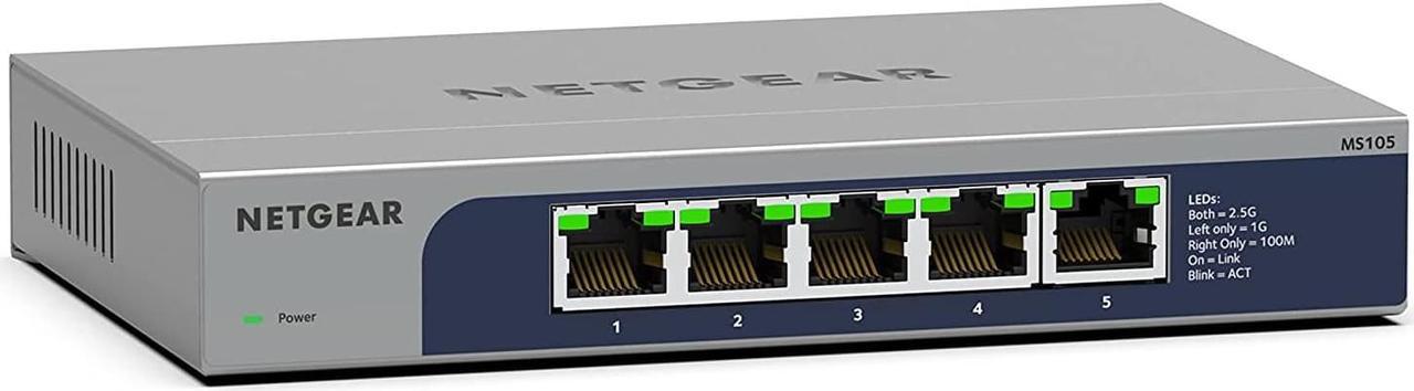 NETGEAR 5-Port Multi-Gigabit (2.5G) Ethernet Unmanaged Switch | MS105